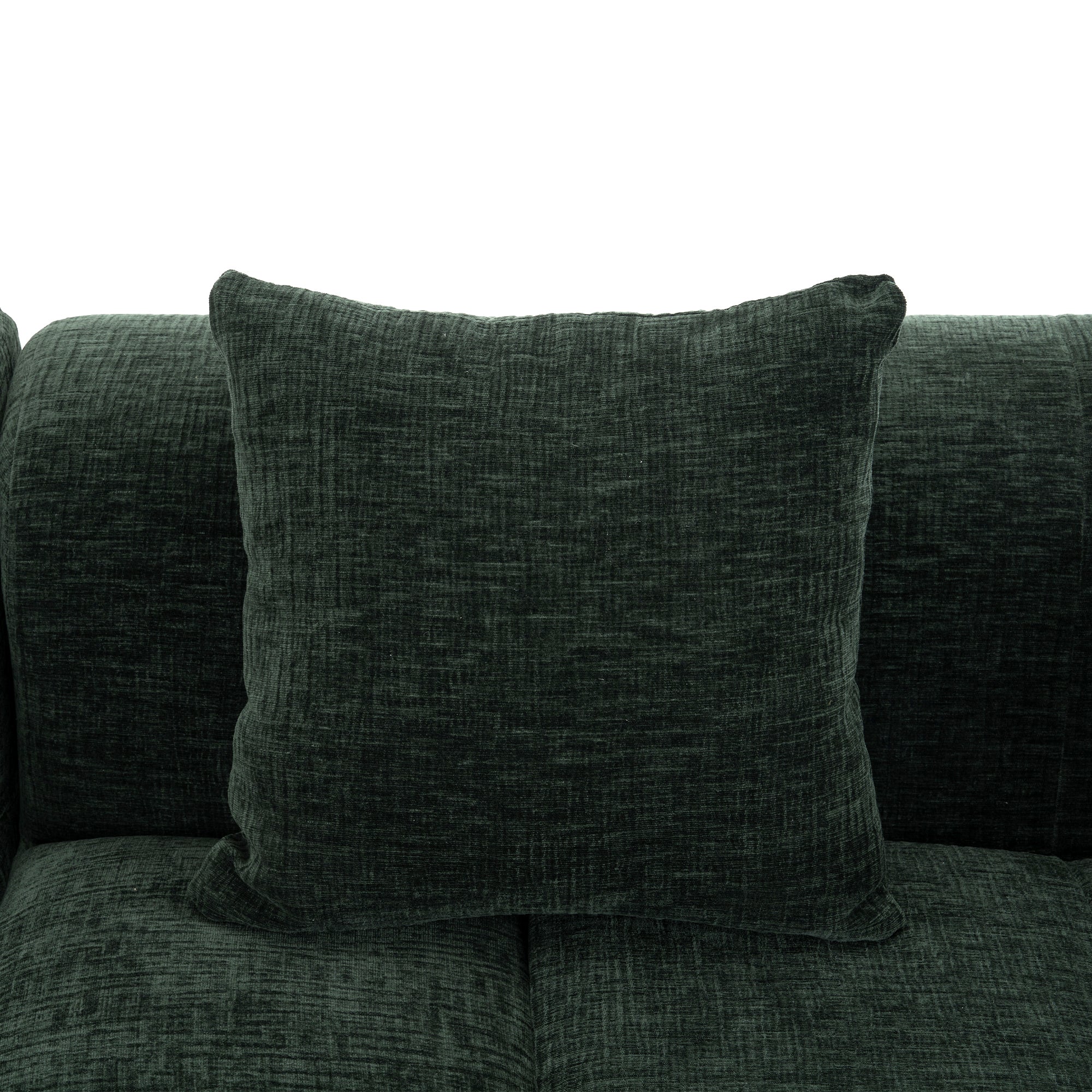 Modern Modular Sectional Sofa with Deep Seating, Green Chenille Fabric, 101.2'