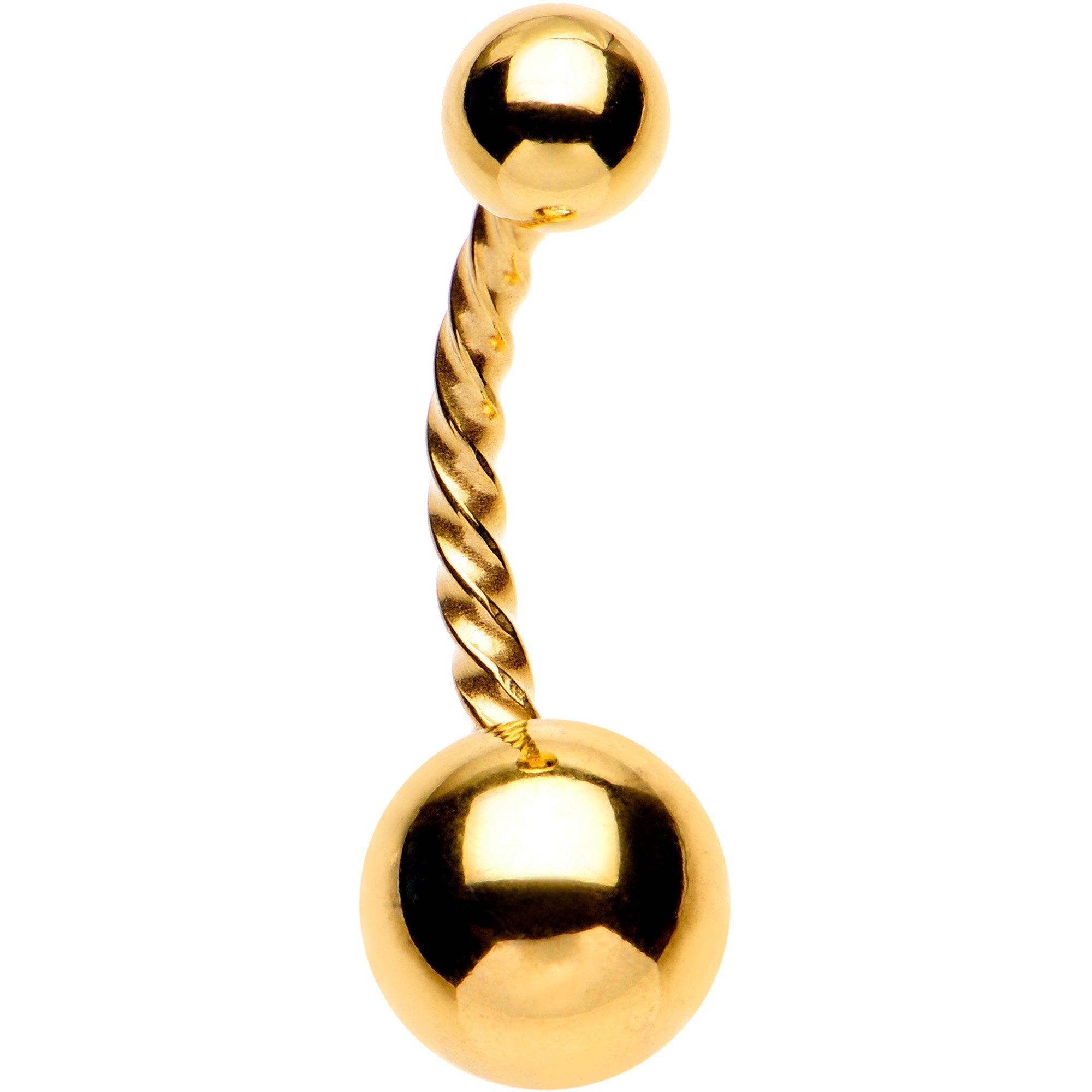 Gold Tone IP Seriously Twisted Belly Ring