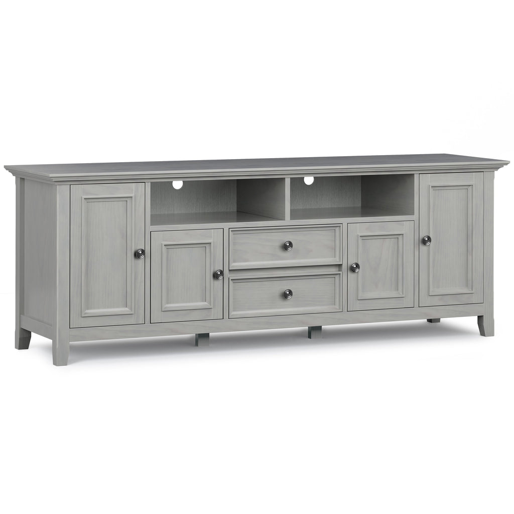 Amherst 72 inch Solid Wood TV Media Stand in Fog Grey