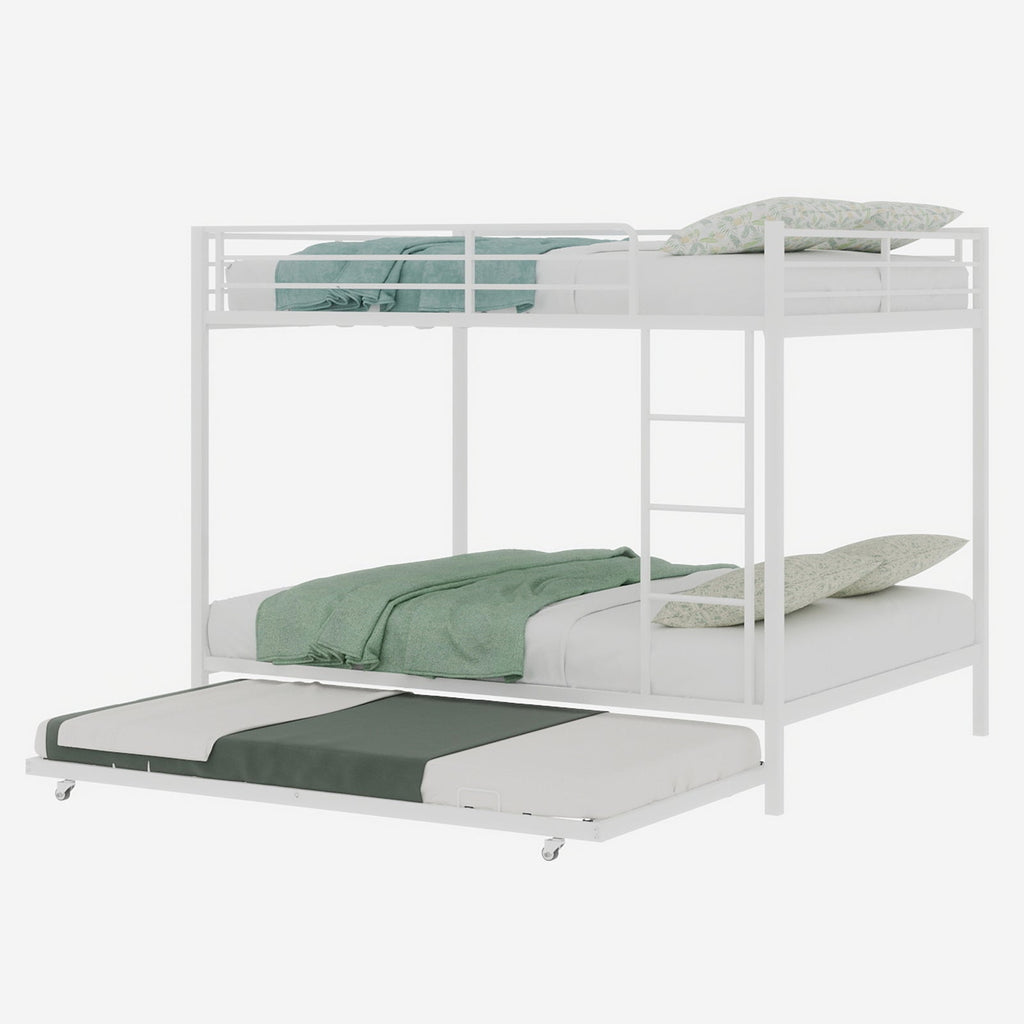 Durable Square Tube Iron Bunk Bed Featuring Safety Rails, Modern Minimalist Look, Ideal for Kids Room, Guest Room or Shared Space, Easy Assembly & Long - Lasting Performance-Full size: 137cm × 190cm