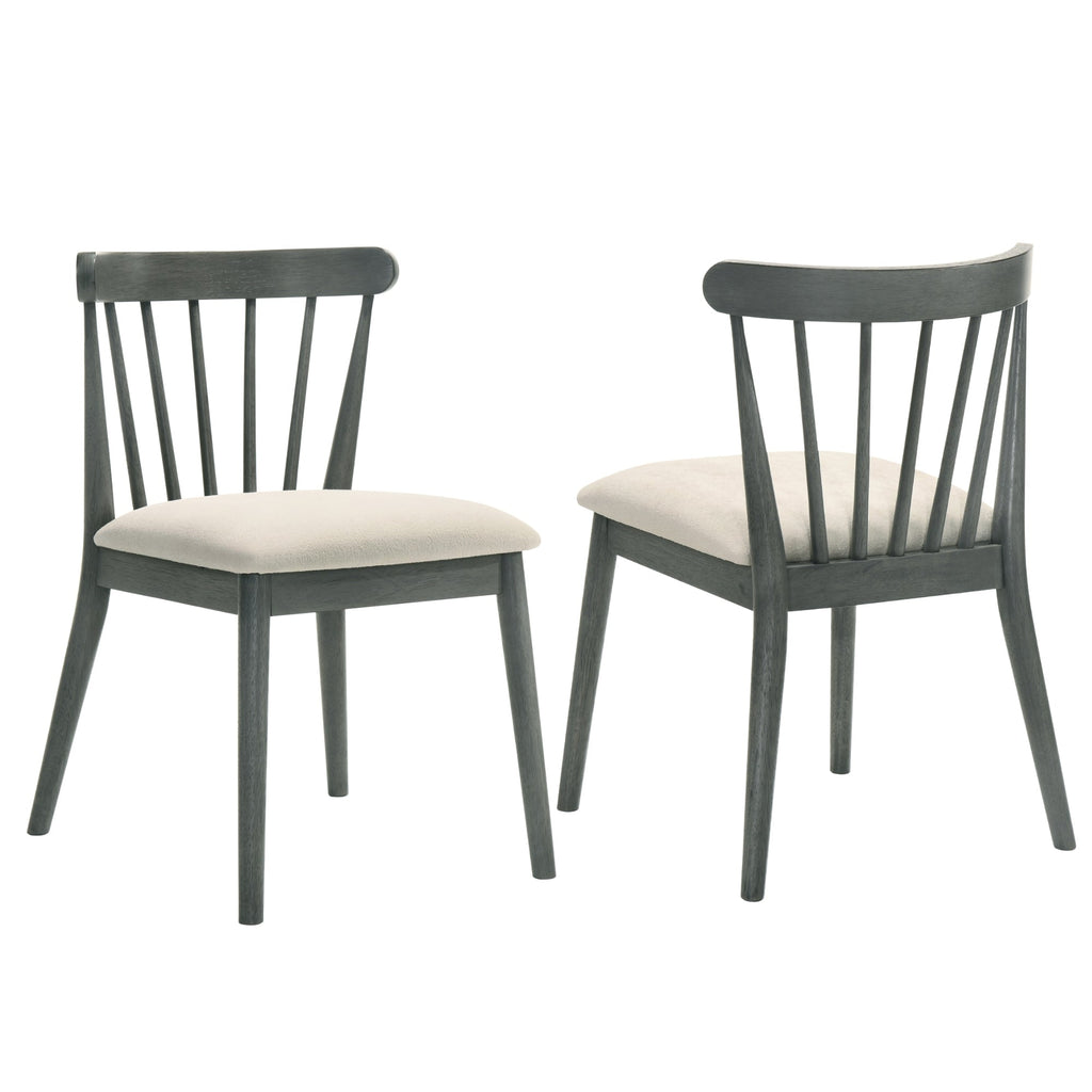 2-Piece Rustic Dining Chairs, Solid Wood Frame, Farmhouse Design, Easy Assembly