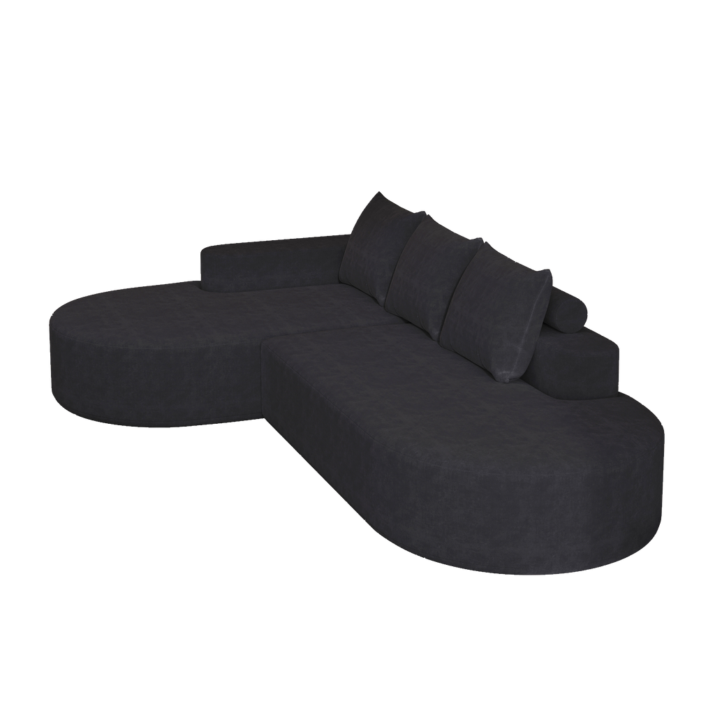 Modern Curved sofa ,Chenille Upholstered Sectional Sofa Couch Set,Modular 108.5' L Shaped Sectional Living Room Sofa Set With 3 Pillows,Free Combination Sofa Couch for Living Room,Bedroom
