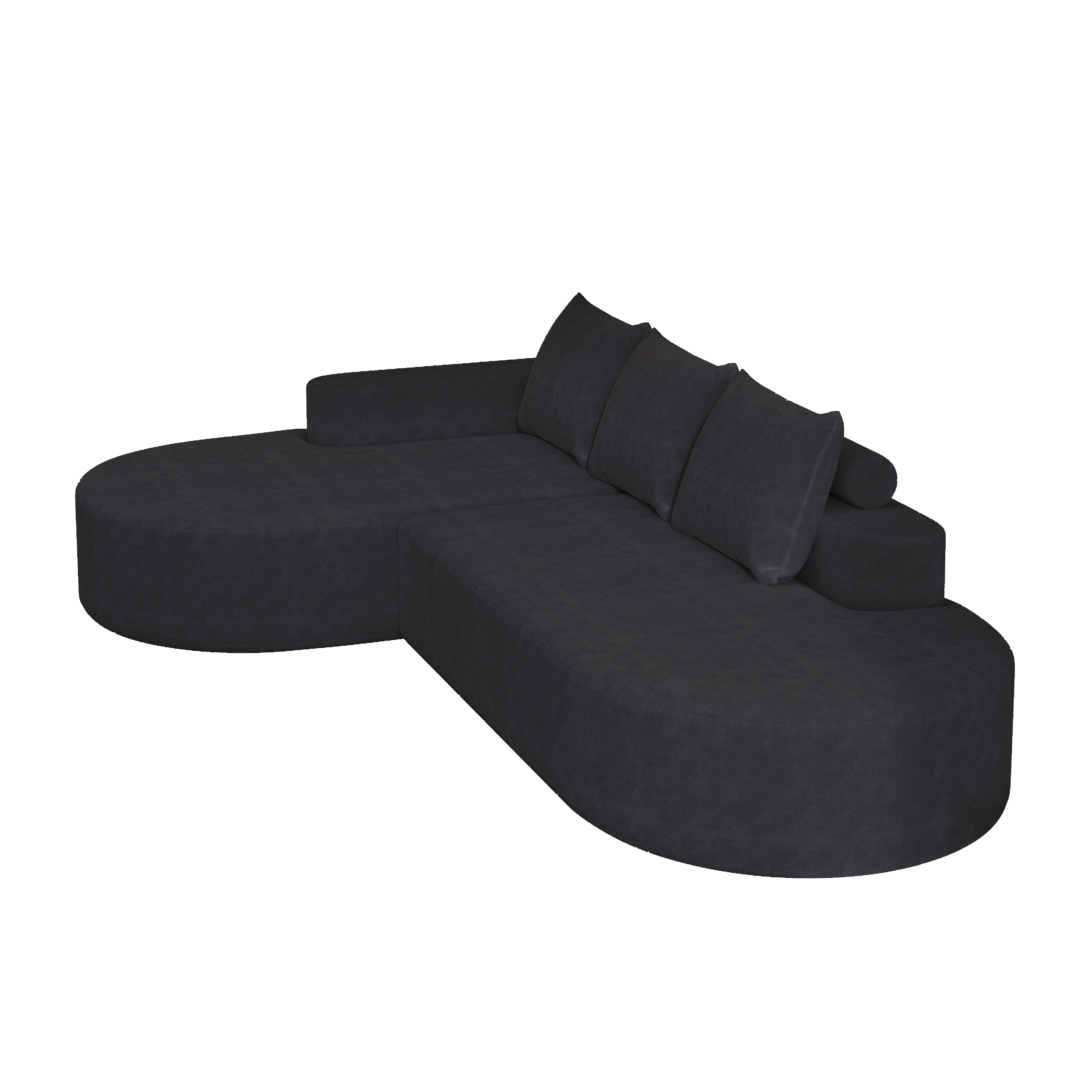 Modern Curved sofa ,Chenille Upholstered Sectional Sofa Couch Set,Modular 108.5' L Shaped Sectional Living Room Sofa Set With 3 Pillows,Free Combination Sofa Couch for Living Room,Bedroom