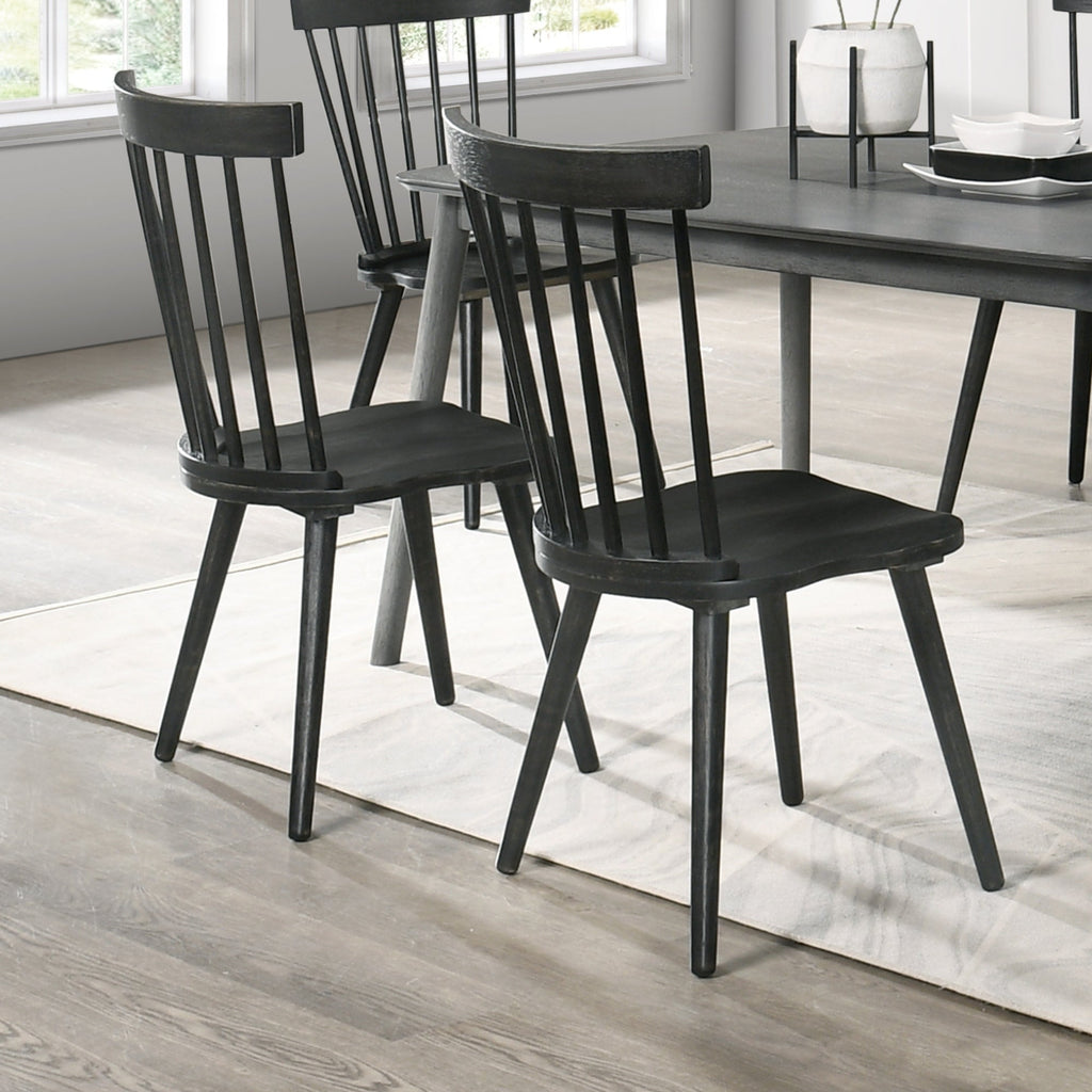 [Set of 2] Rustic Farmhouse Dining Chairs, Solid Wood Side Chairs, Easy Assembly for Kitchen & Dining Room