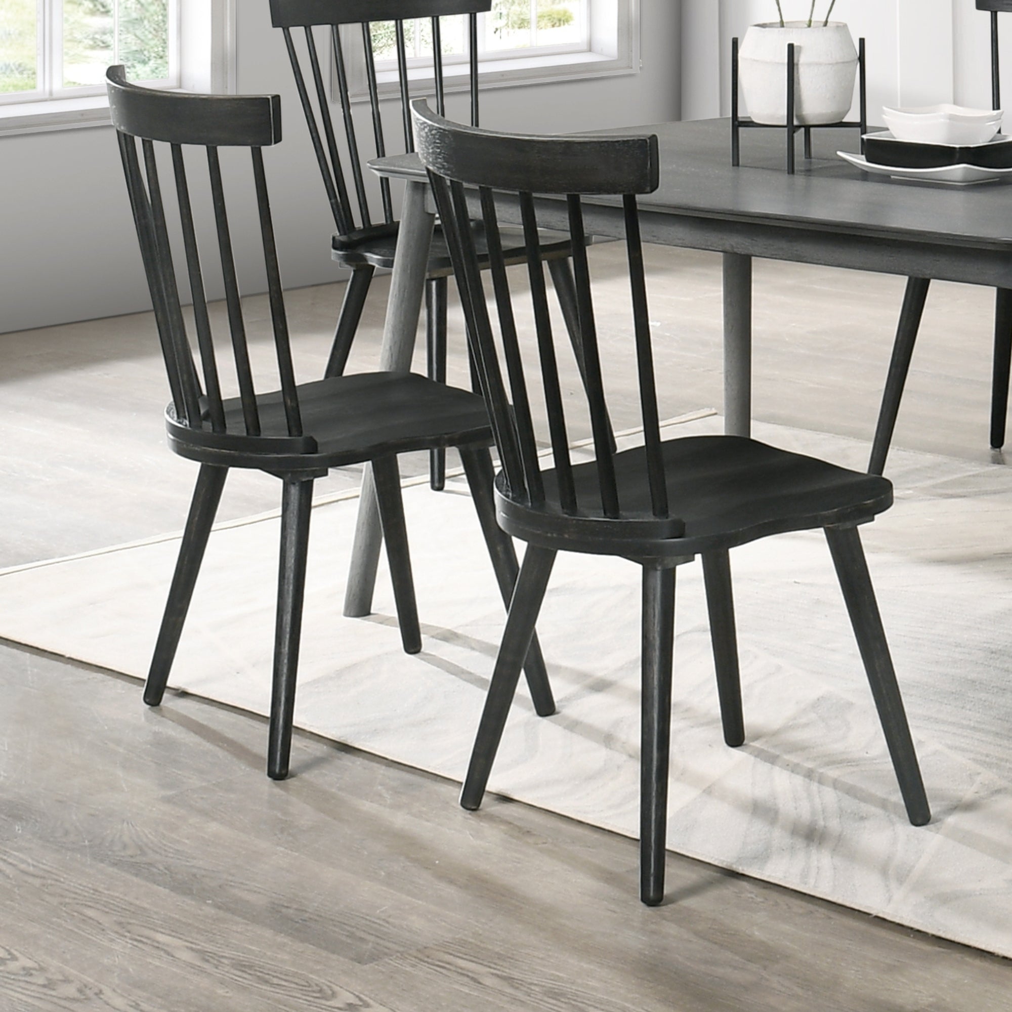 [Set of 2] Rustic Farmhouse Dining Chairs, Solid Wood Side Chairs, Easy Assembly for Kitchen & Dining Room