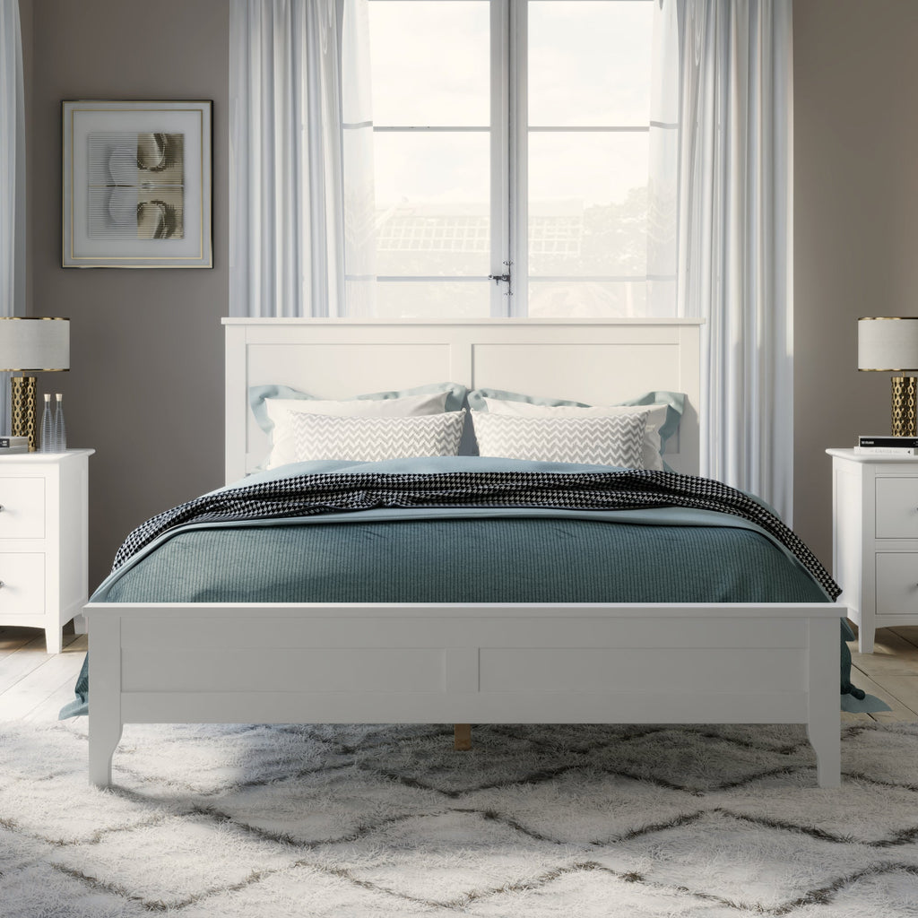 Modern White Solid Wood Full Platform Bed (old sku:WF315100AAK)
