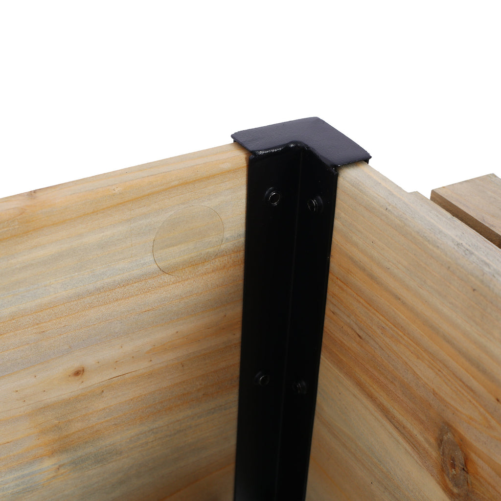 Raised Garden Bed with Metal Legs and Folding Storage Shelf for Outdoor Patio, Deck, Balcony
