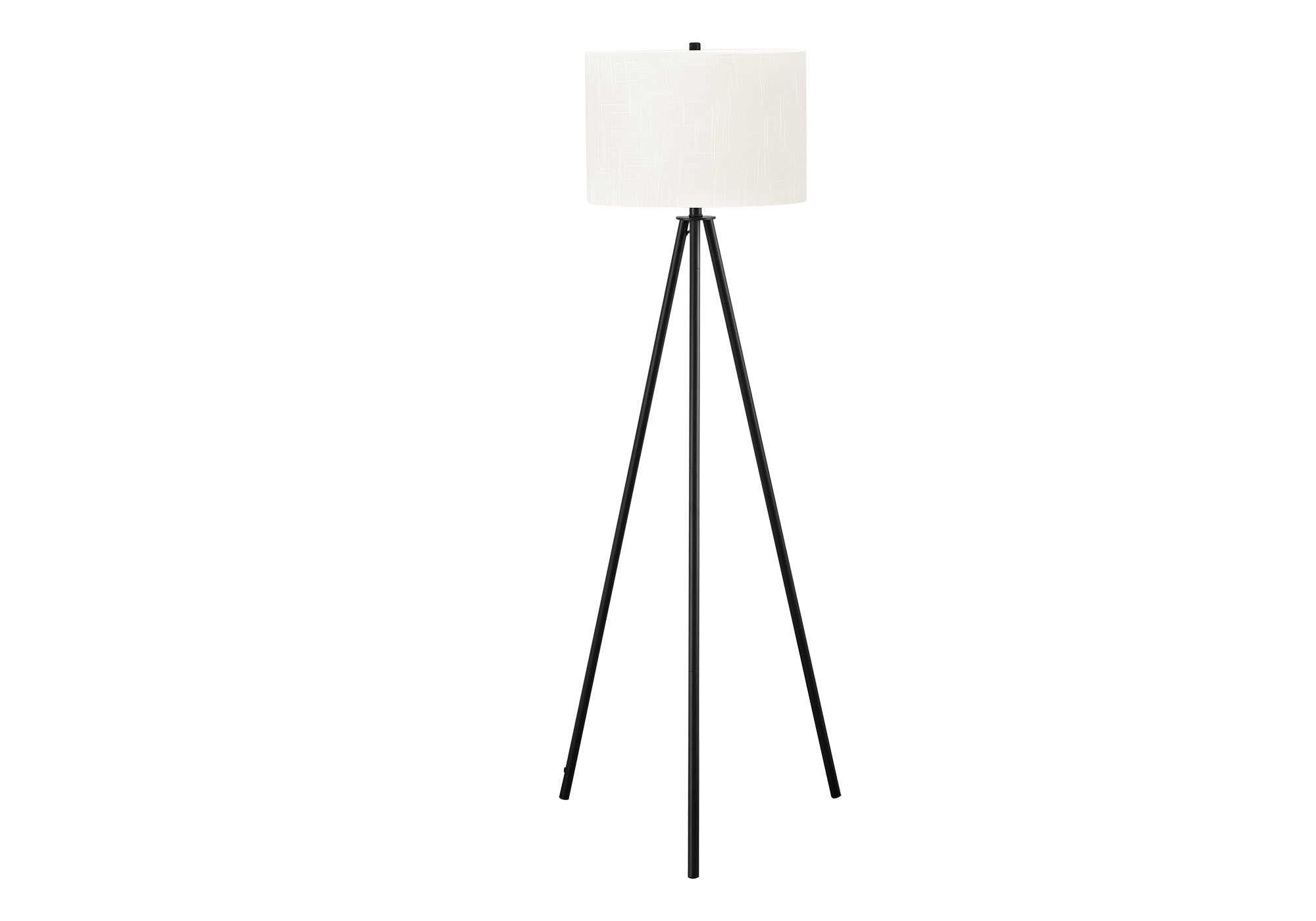 Lighting, 63'h, Floor Lamp, Black Metal, Ivory / Cream Shade, Contemporary