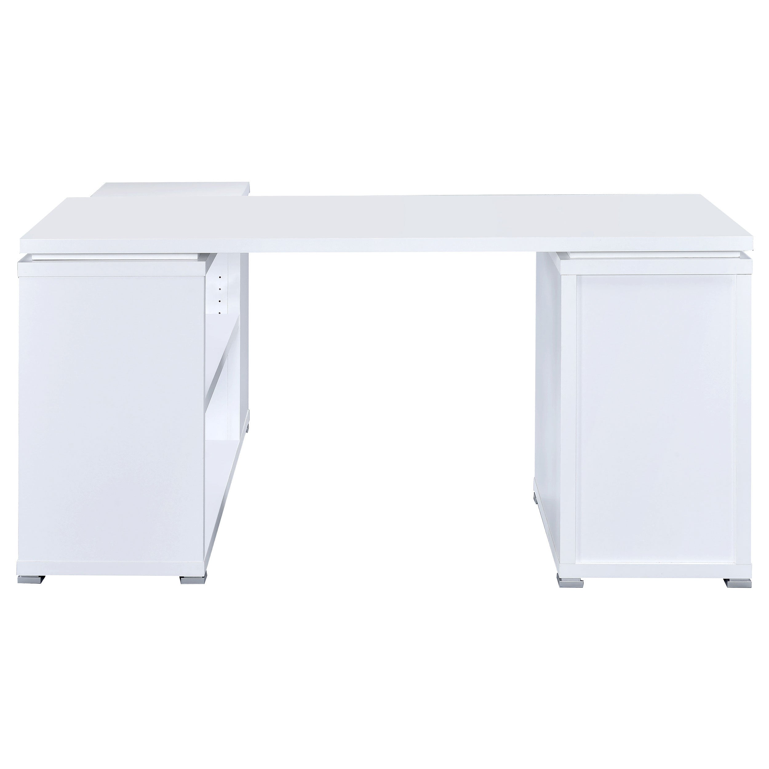 Tona White Driftwood 3-Drawer L-Shape Computer Desk