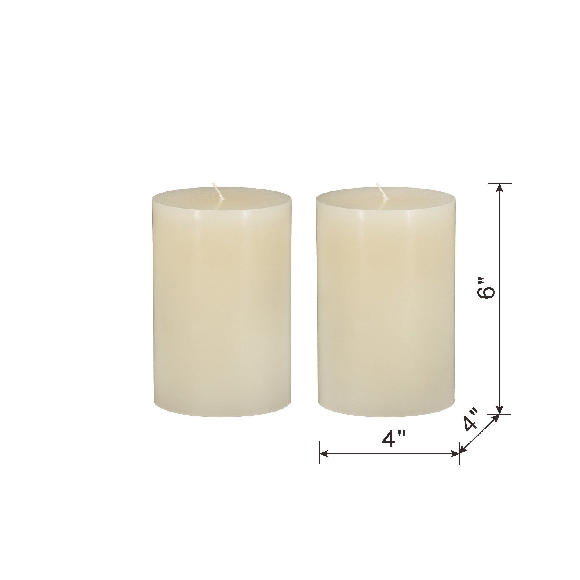 4x6' 2PK Unscented Soy Wax Candle, Ivory