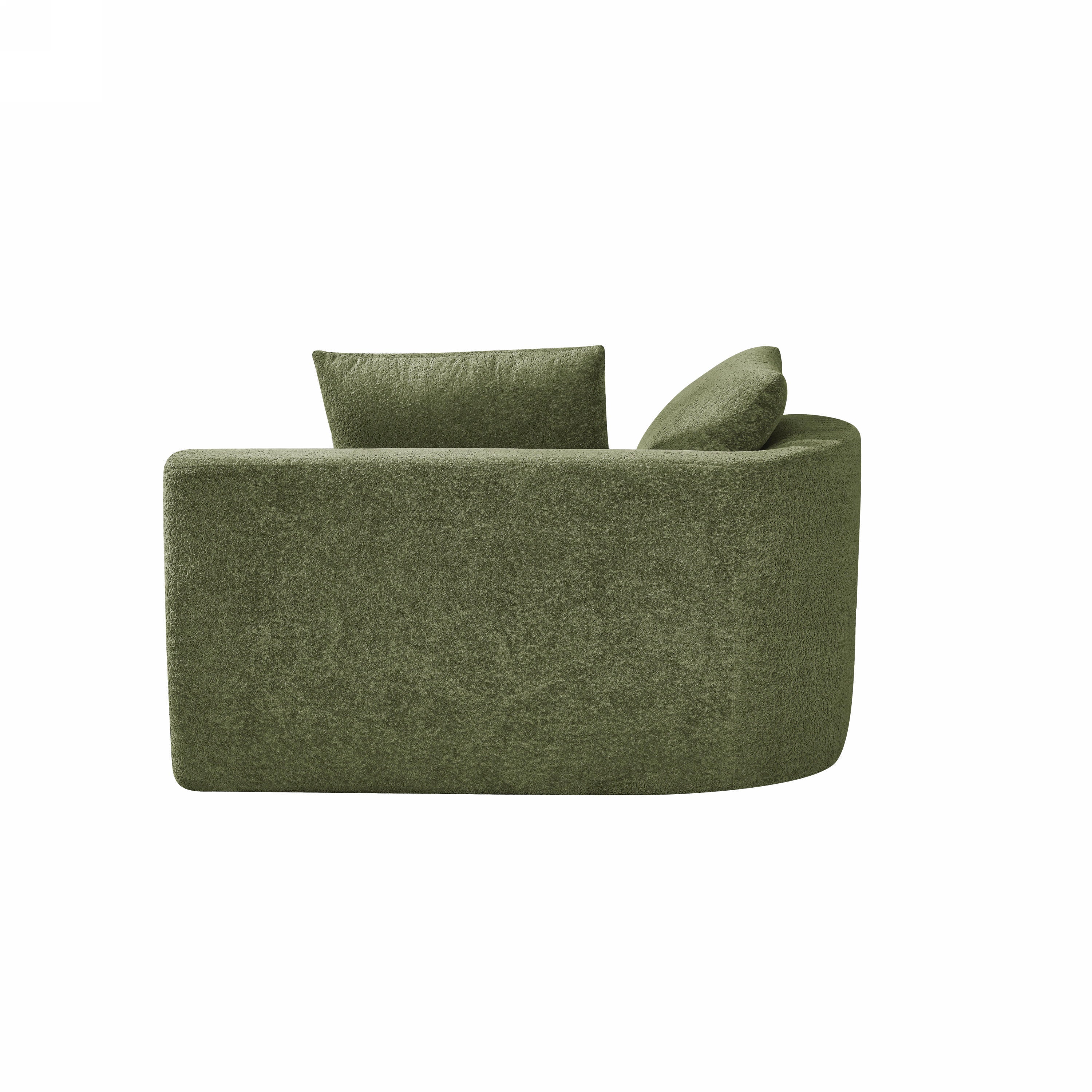 116' Modern Curved Sectional Sofa with High-Density Fully Compressed Sponge and Chaise Lounge, Pearl Upholstery, 2-Piece Set, Fully Assembled Right Hand Facing, Perfect for Living Room, Lounge