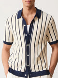 Striped Button Down Short Sleeve Shirt
