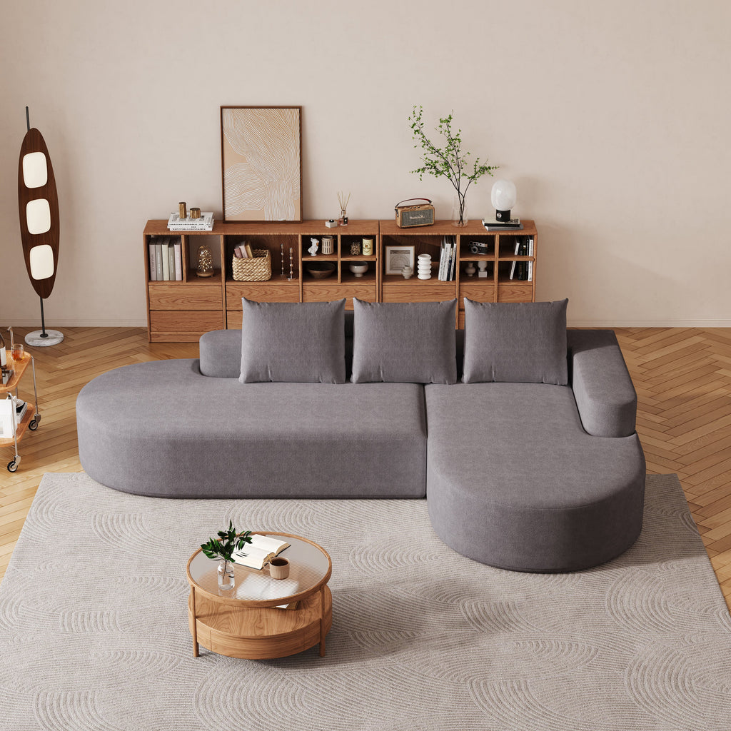Modern Curved sofa ,Chenille Upholstered Sectional Sofa Couch Set,Modular 108.5' L Shaped Sectional Living Room Sofa Set With 3 Pillows,Free Combination Sofa Couch for Living Room,Bedroom