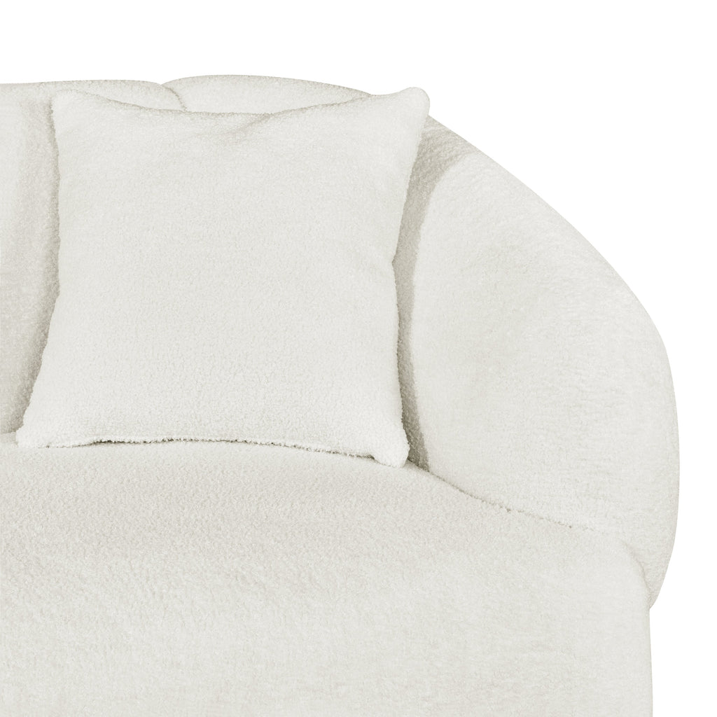 98.5 ' Curved Designed Contemporary 3-Seater Sofa in Beige: Plush Seating, Streamlined Design, and Durable Frame – Ideal for Stylish Living Spaces
