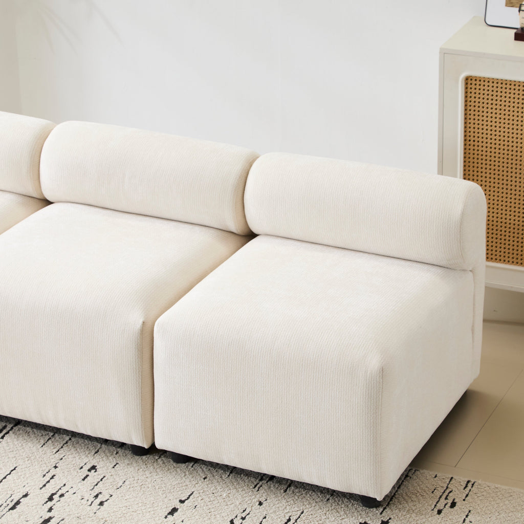 Evelyn 78 in.Armless 3-Piece 3 Seater Modular Couch Sectional Sofa for Living Rooms,Bedrooms,Apartment Office