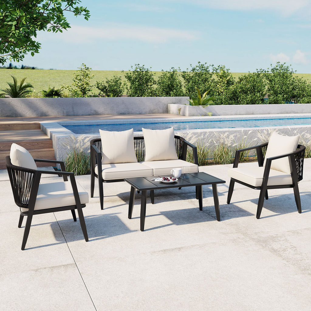 U_STYLE Durable and Comfortable Outdoor Seating Set,Suitable for Patios, Lawns, and Poolsides