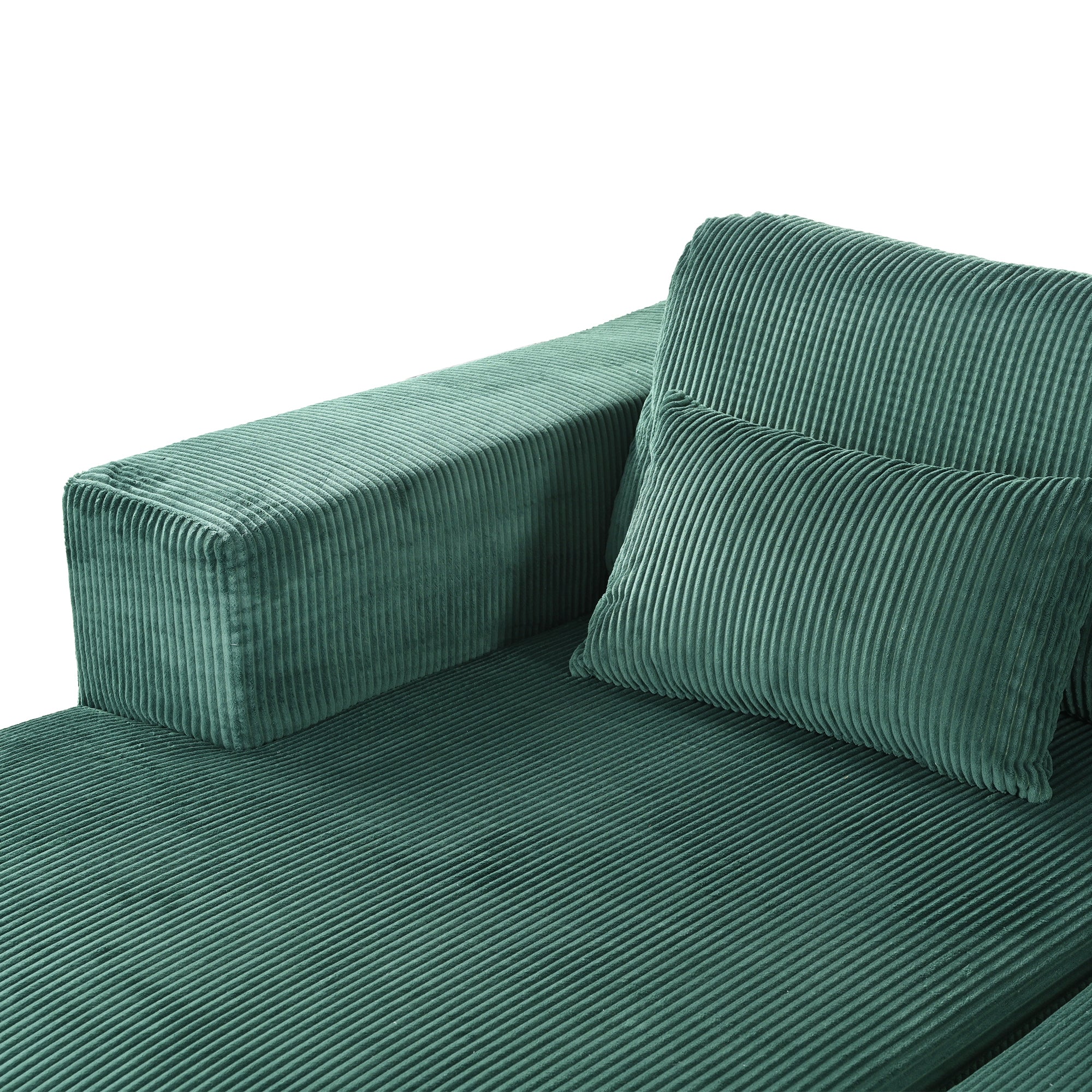 U_Style Corduroy Double Sofa Bed with 2 Pillows, Perfect for Living Rooms, Apartments, Offices