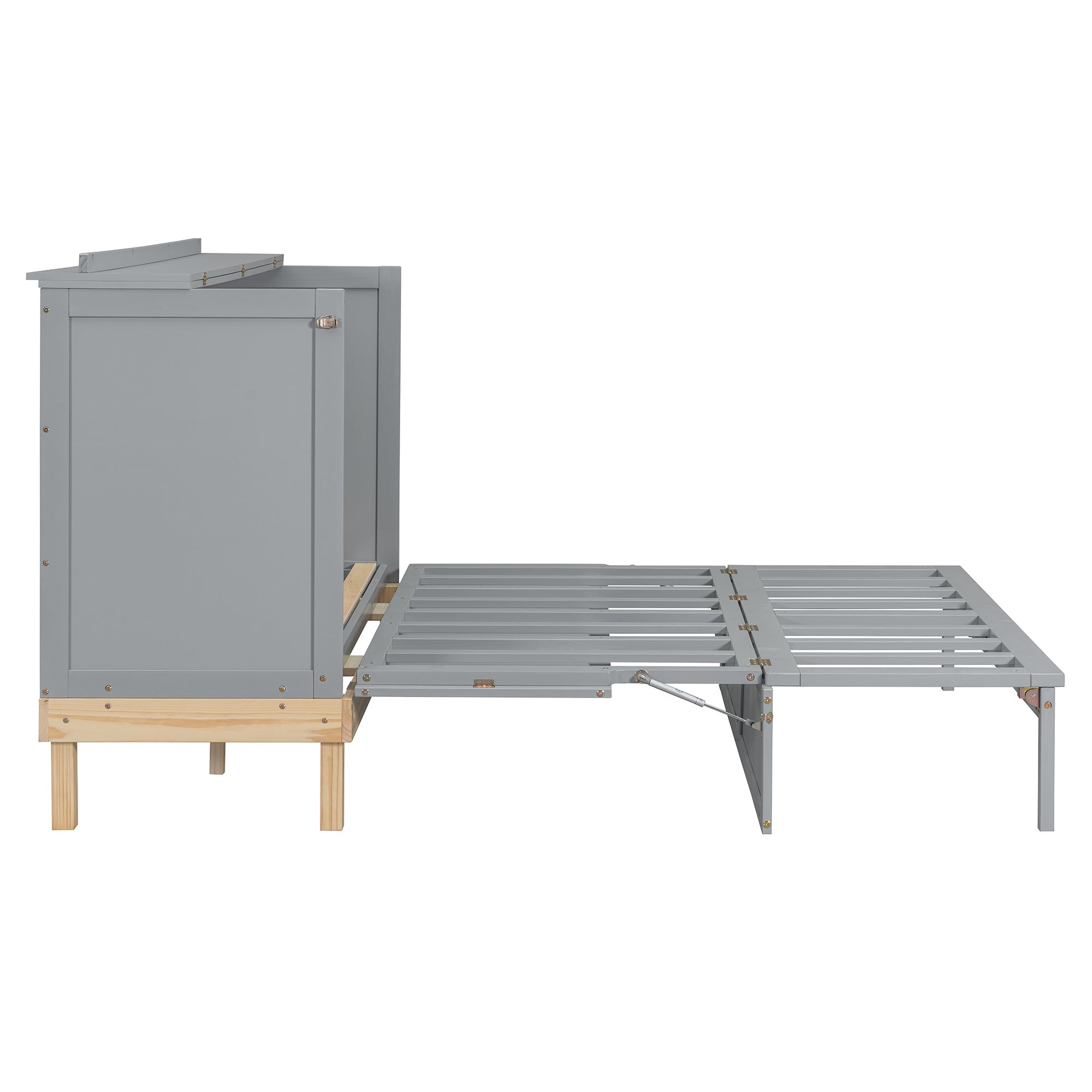 Queen Size Murphy Bed, Gray