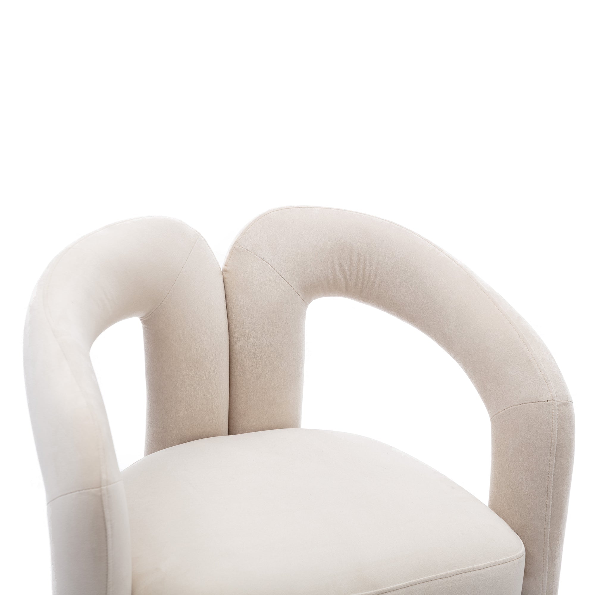 Contemporary Designed Velvet Fabric Upholstered Accent/Dining Chair /Barrel Side Chairs Kitchen Armchair for Living Room set of 2 (Beige Velvet)