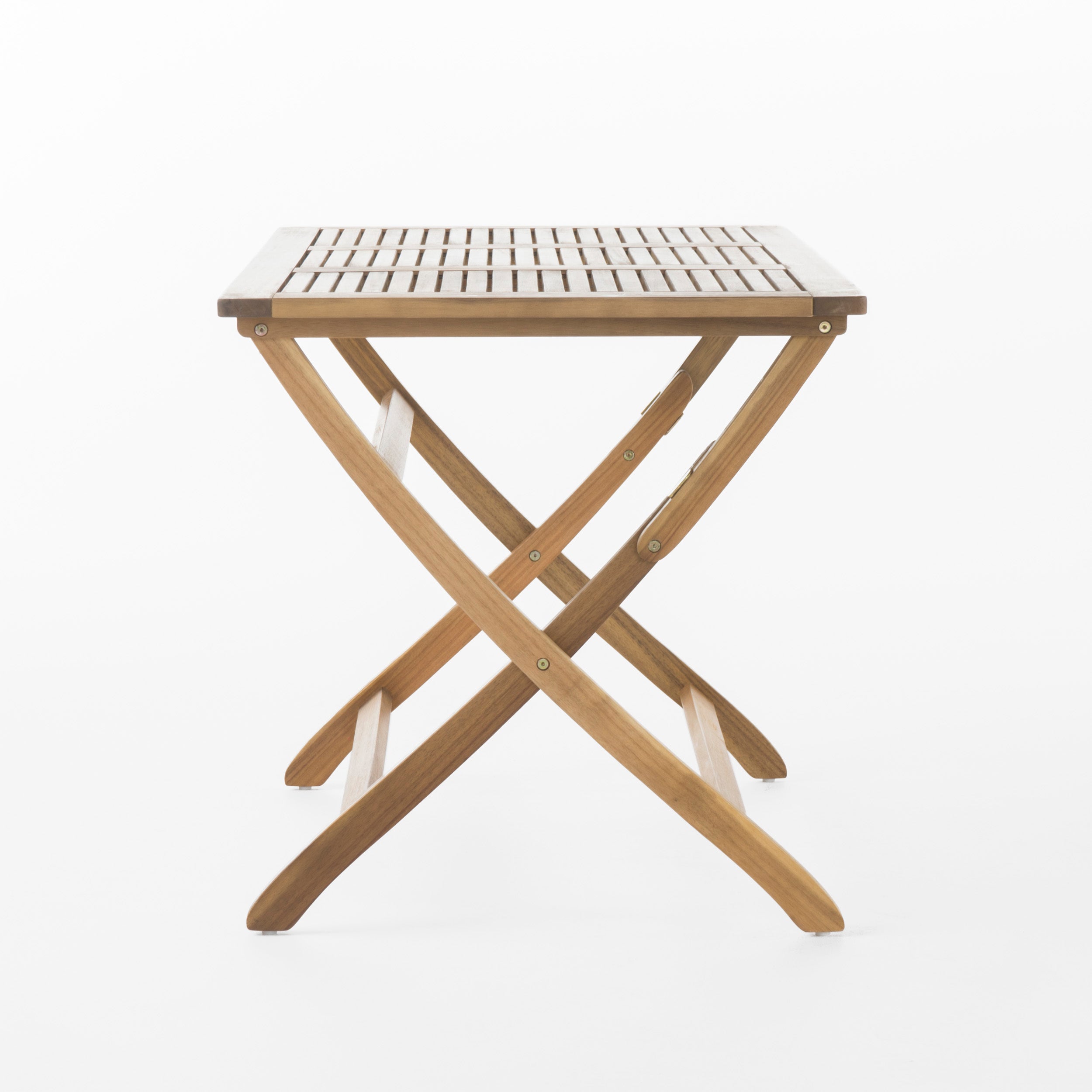 Blissique 43.5' Outdoor Foldable Wood Dining Table with Slat Design, Natural