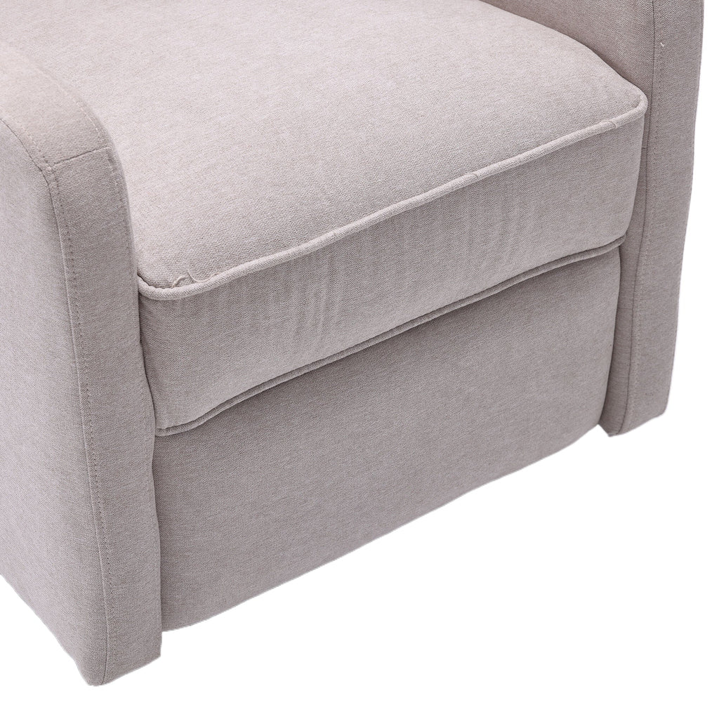 COOLMORE Rocking Recliner Chair,360 Degree Swivel Nursery Rocking Chair,Glider Chair,Modern Small Rocking Swivel Recliner Chair for Bedroom,Living Room Chair Home Theater Seat (Beige)