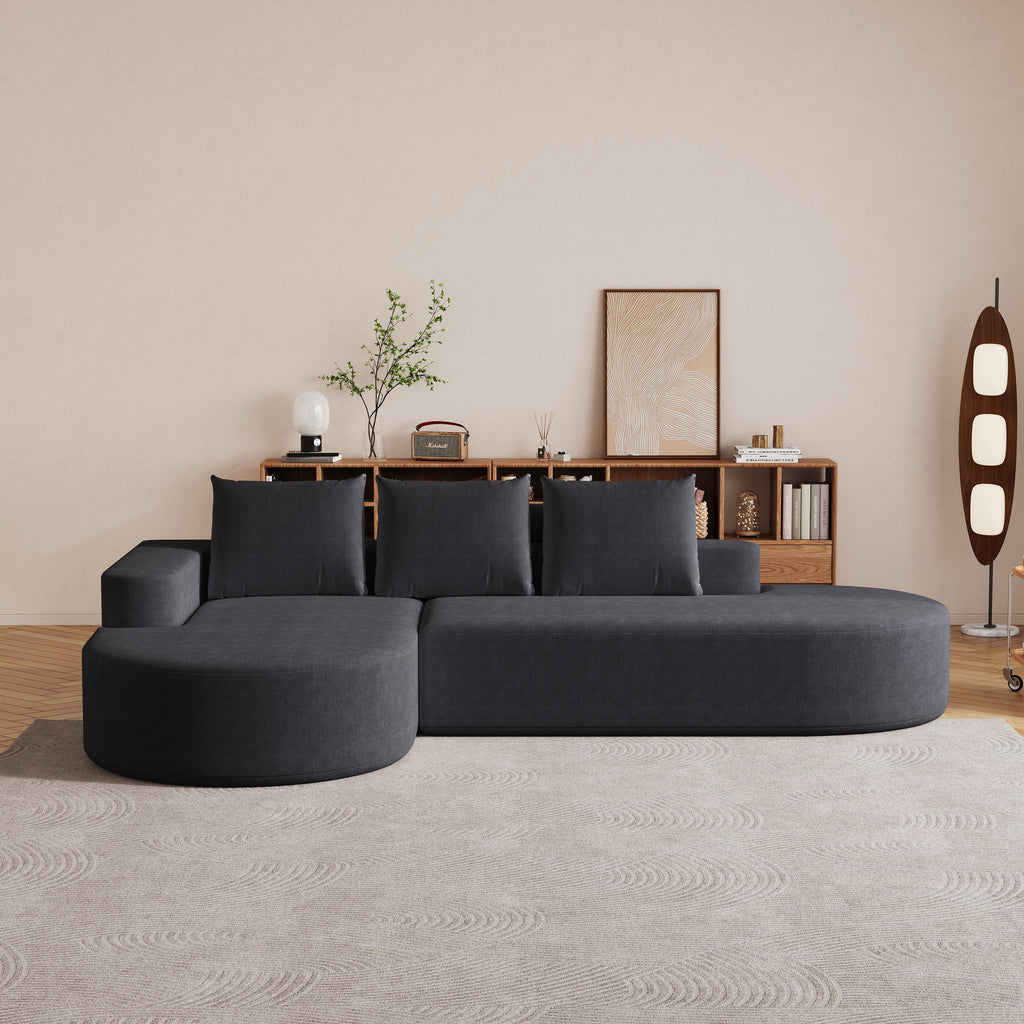Modern Curved sofa ,Chenille Upholstered Sectional Sofa Couch Set,Modular 108.5' L Shaped Sectional Living Room Sofa Set With 3 Pillows,Free Combination Sofa Couch for Living Room,Bedroom
