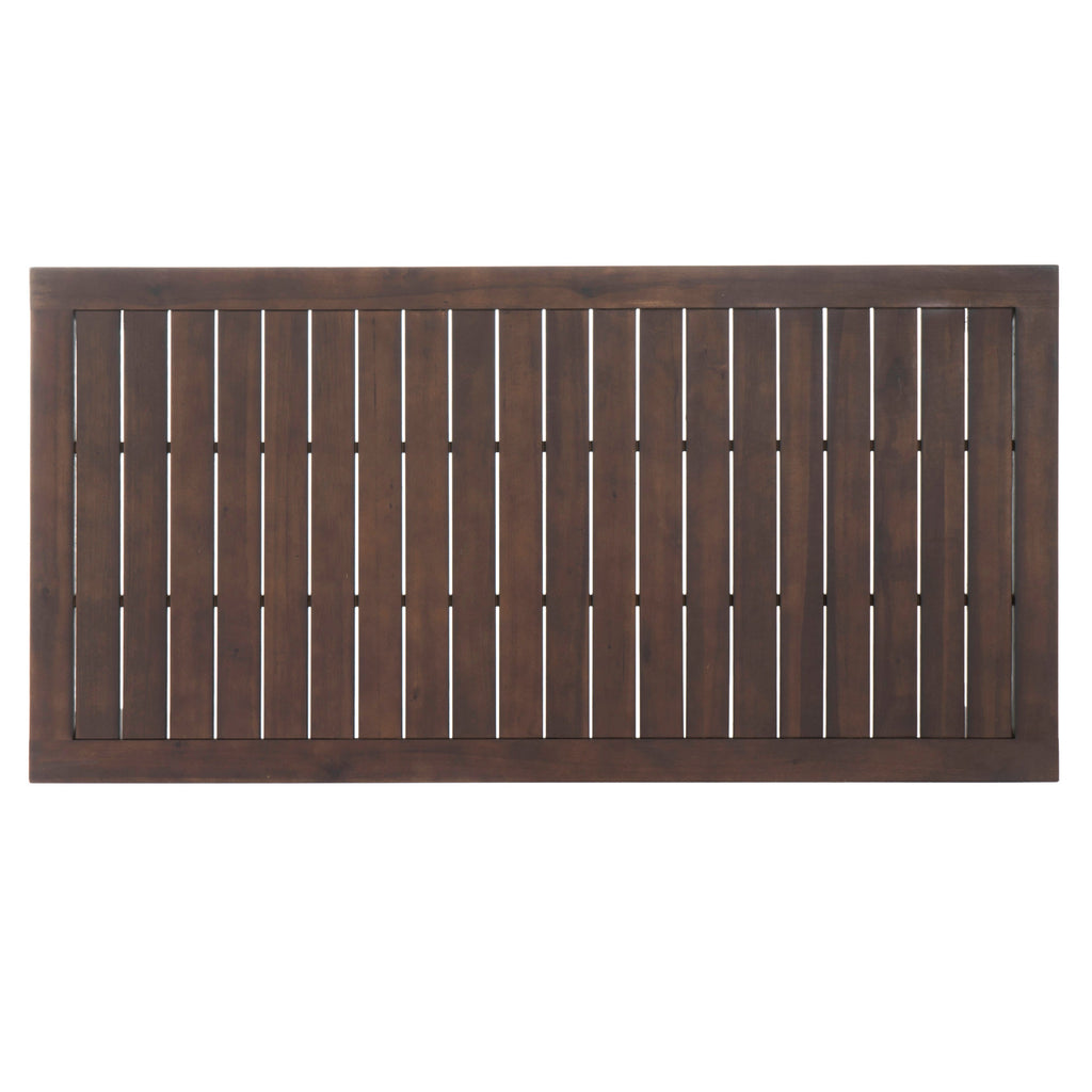 69 Acacia Wood Outdoor Dining Table with Slatted Top, Dark Brown