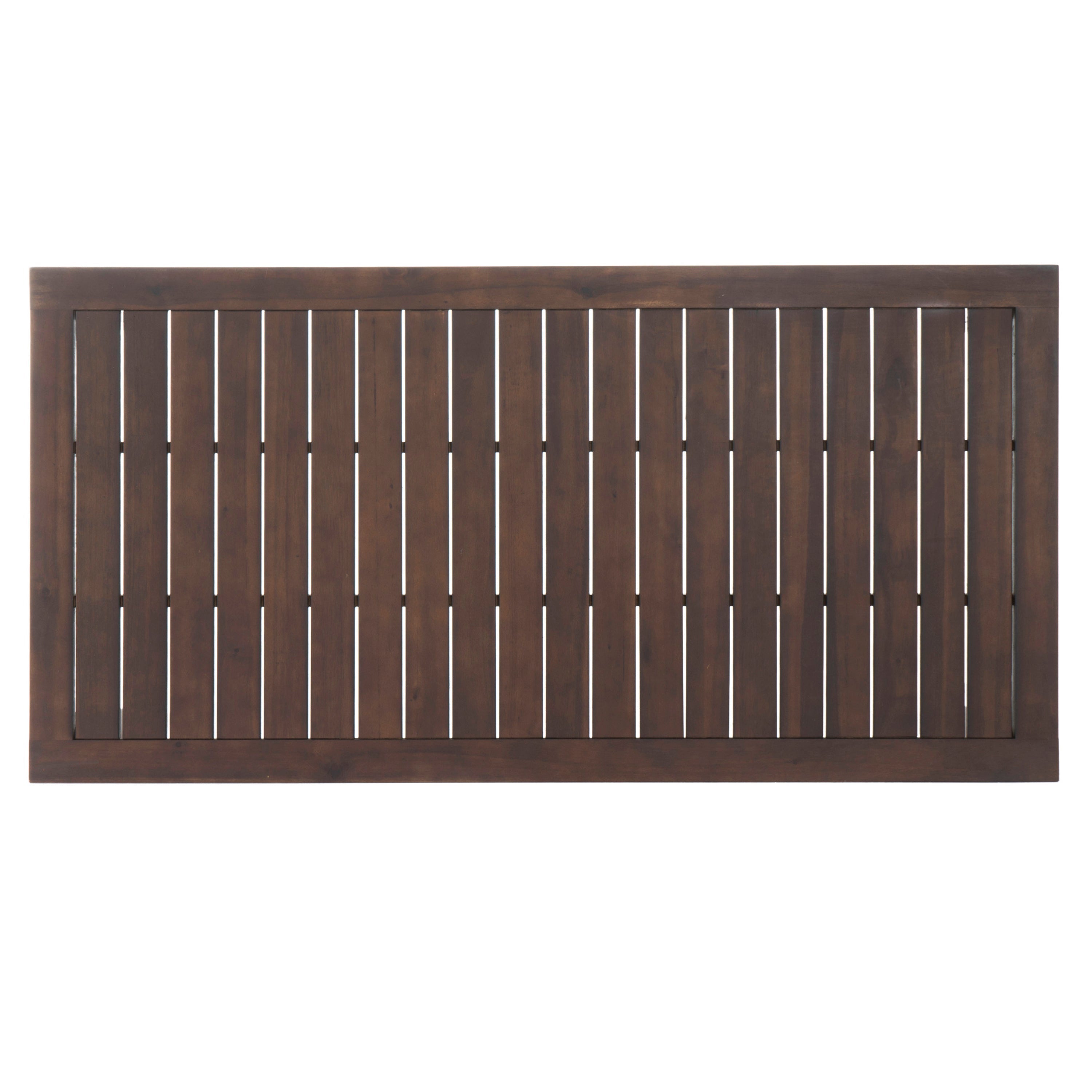 69 Acacia Wood Outdoor Dining Table with Slatted Top, Dark Brown