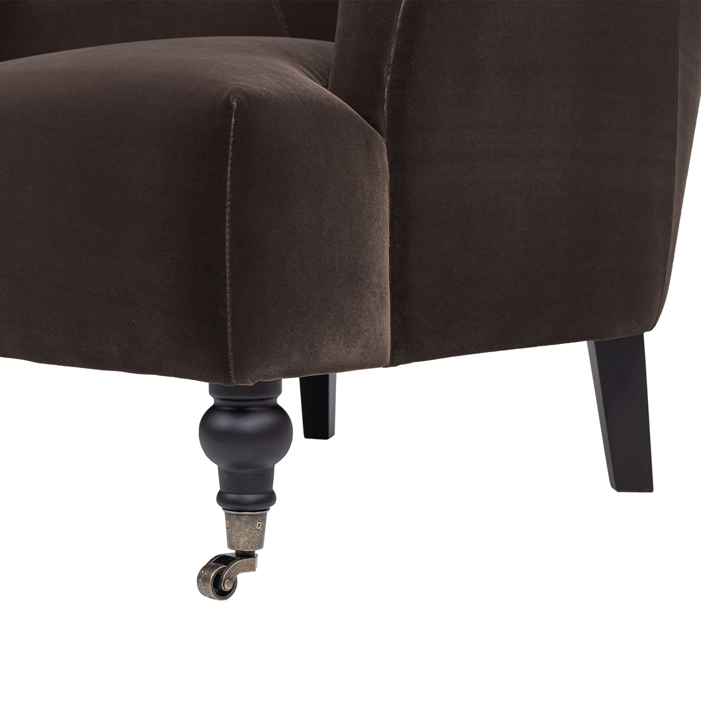 Eloise 30' Pleated Sock Arm Accent Armchair Deep Brown Performance Velvet
