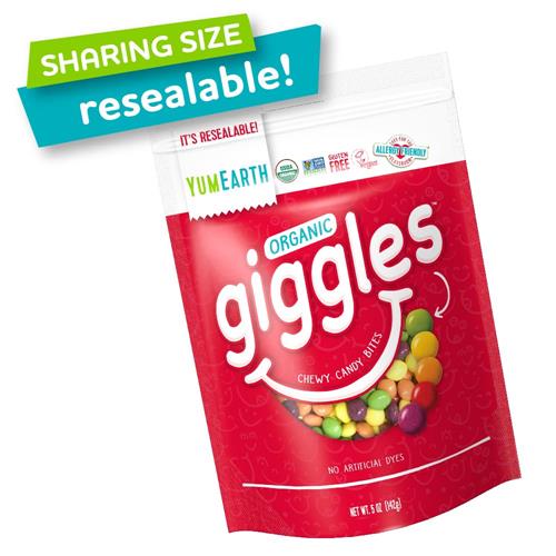 Yumearth Organic Giggles Chewy Candy – Allergy Friendly, No Artificial Dyes, Non Gmo, Gluten Free, Fruit Flavored, Vegan Candy Snacks With No Artificial Flavors, 5 Oz (Pack Of 1)