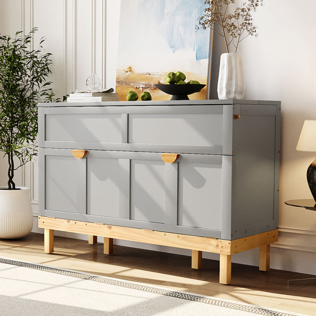 Queen Size Murphy Bed, Gray