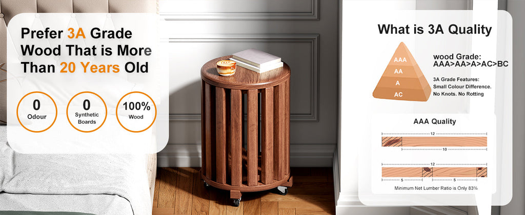 100% solid wood stackable stools set of 4, wooden stools, 18-inch stools, stacking stools, nesting tables, sturdy and durable, no installation required, top stackable round side table