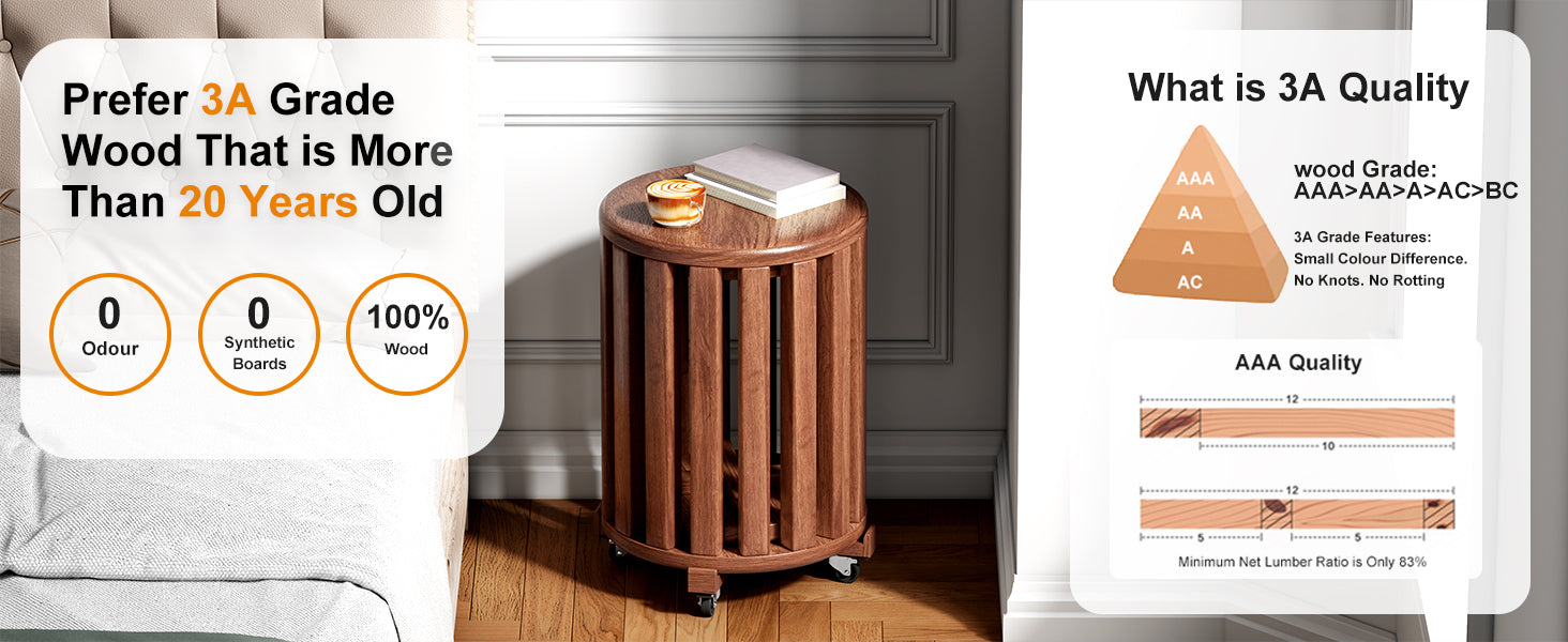 100% solid wood stackable stools set of 4, wooden stools, 18-inch stools, stacking stools, nesting tables, sturdy and durable, no installation required, top stackable round side table