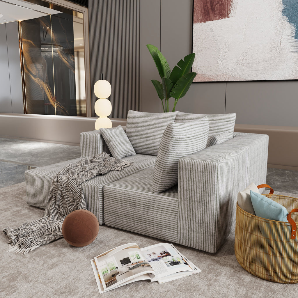 Corner combination sofa, sectional sofa ,couch sofa,sofa bed, made of high-density sponge and soft plush fabric, with multiple combinations available(gray)
