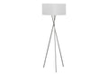Lighting, 62'h, Floor Lamp, Nickel Metal, Grey Shade, Contemporary