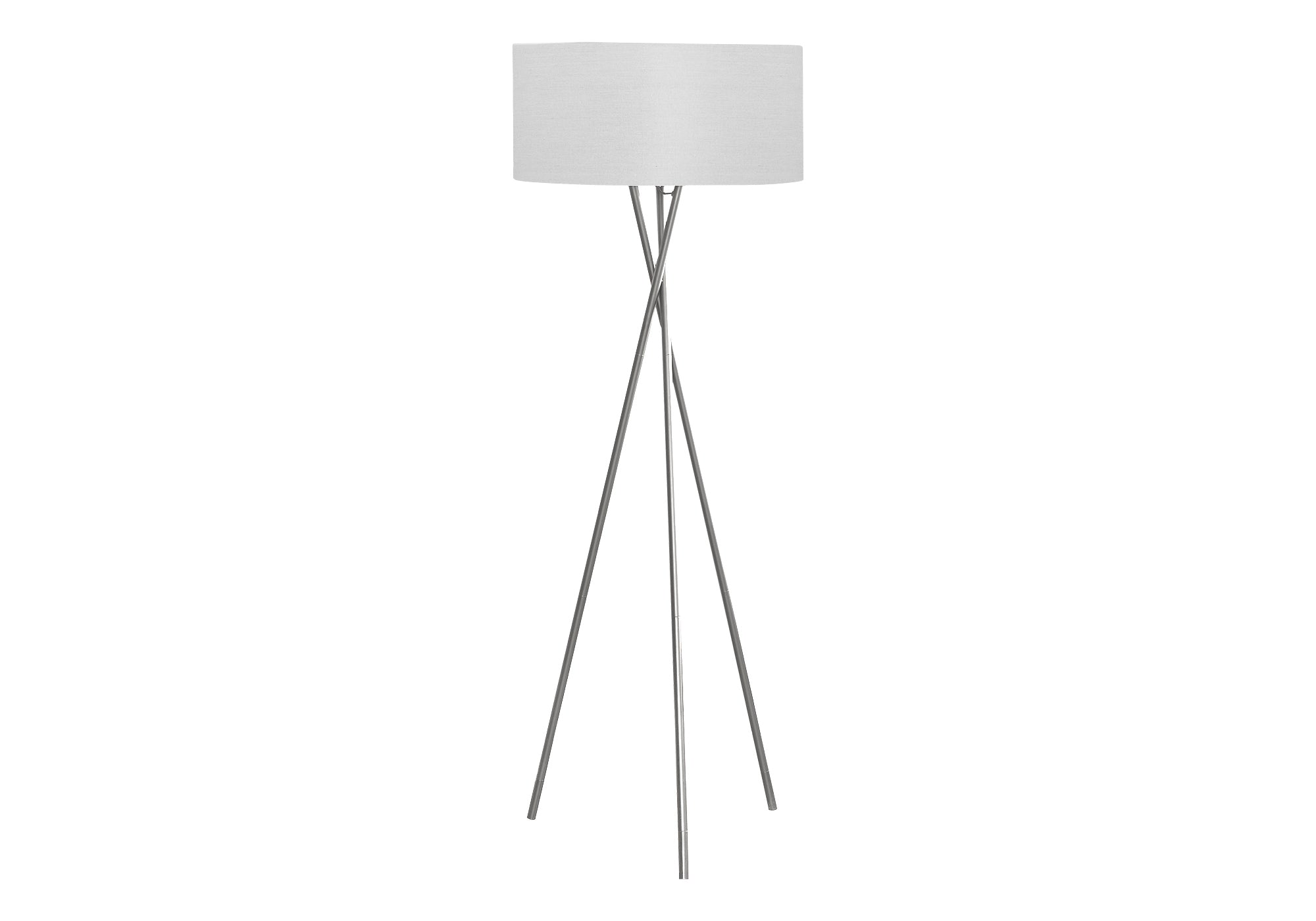 Lighting, 62'h, Floor Lamp, Nickel Metal, Grey Shade, Contemporary