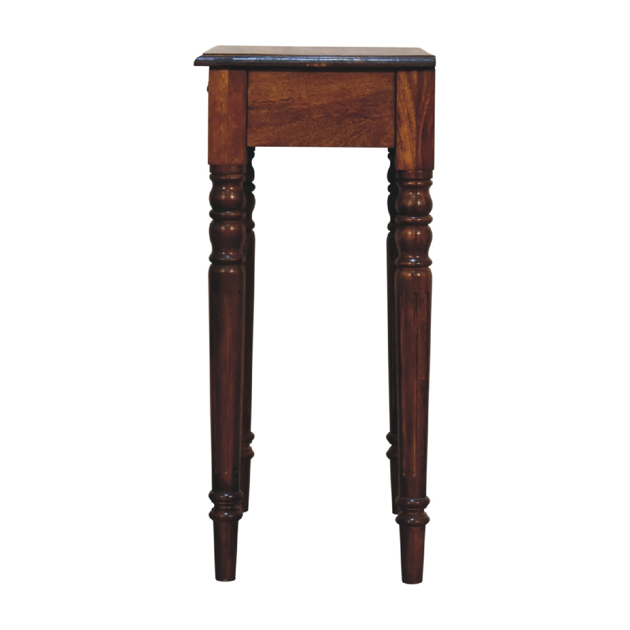 Artisan Furniture Solid Wood Chestnut Turned Leg Writing Desk, 1-Drawer, Brown