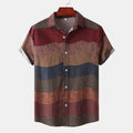 Color Block Short Sleeve Casual Shirt