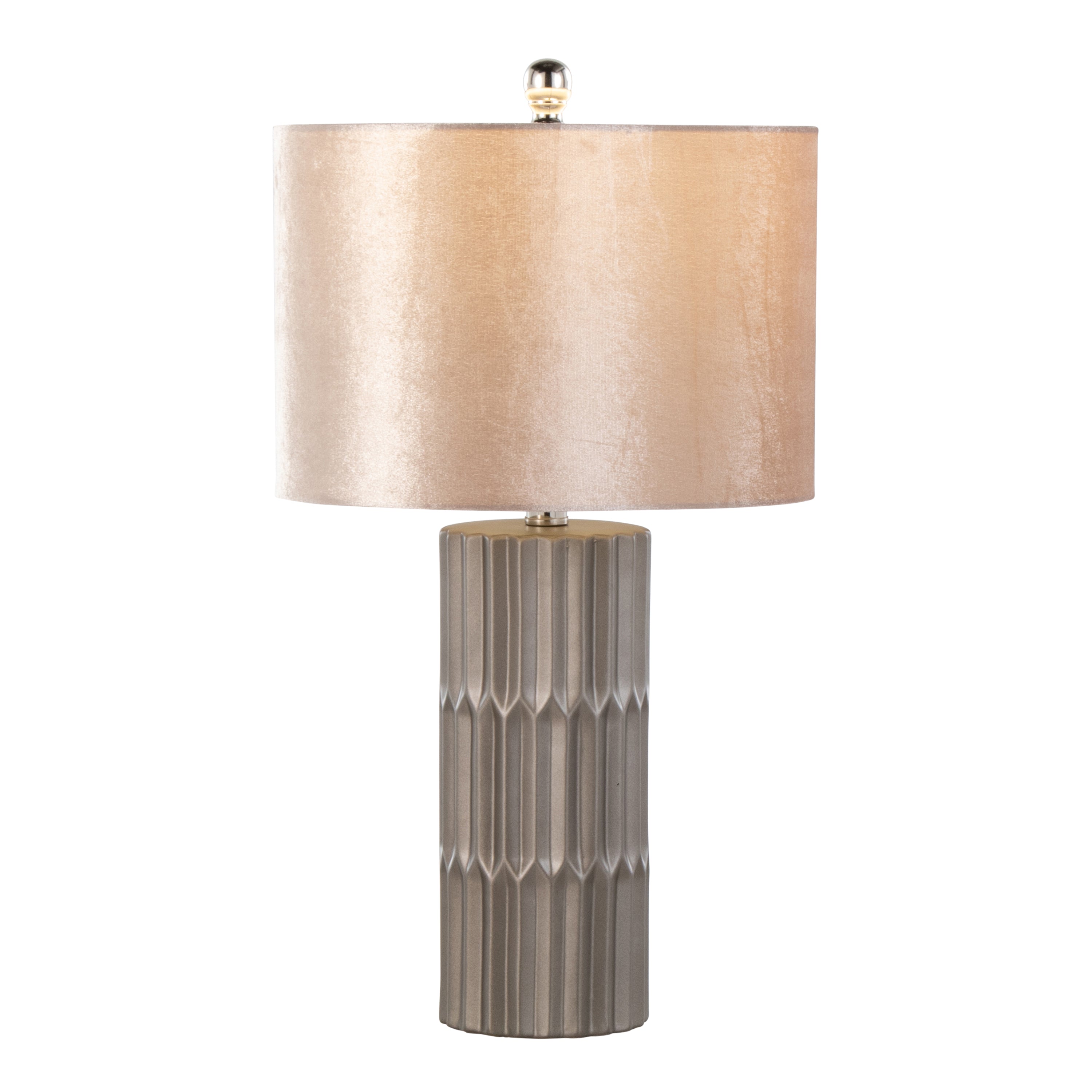 Tania 22' Contemporary Ceramic Table Lamp in Brown and Metallic Brown Ceramic with Champagne Shade by LumiSource