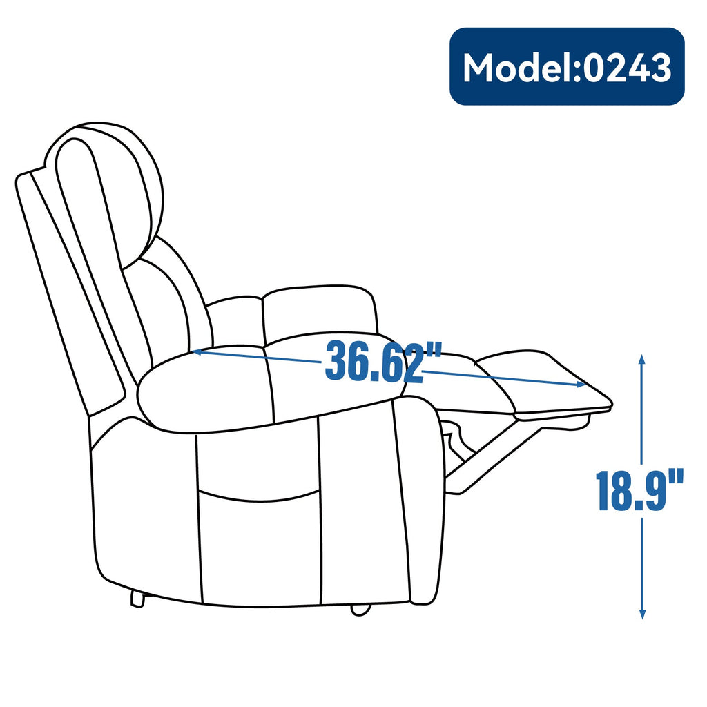 Brown Heat Massage Dual Motor Infinite Position Up to 350 LBS Large Electric Power Lift Recliners with Hidden Cup Holders, Power-Remote, Medium-firm and Heavy Duty