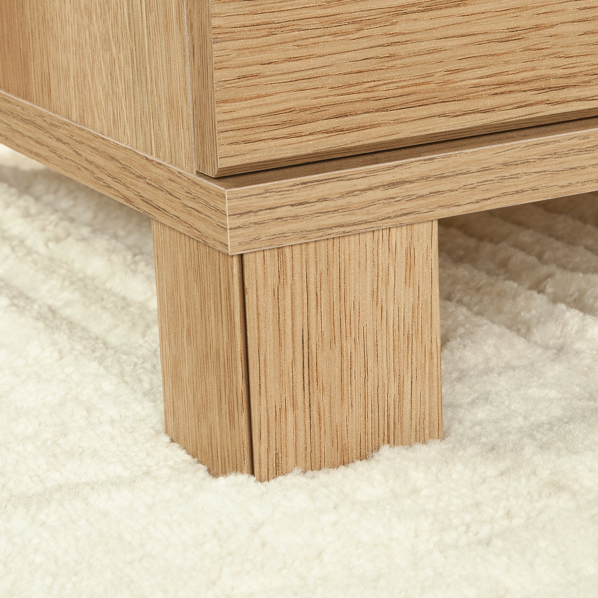 L-Shaped Desk, Brown finish