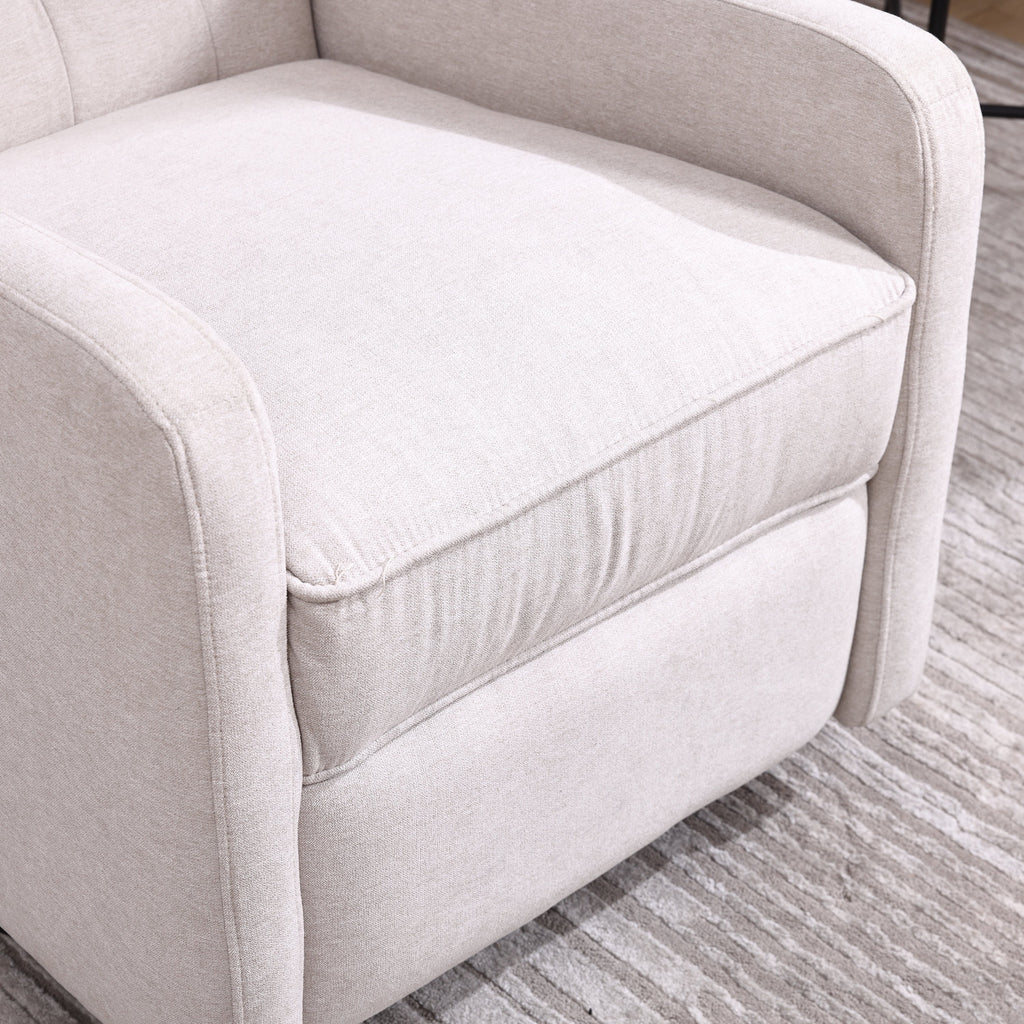 COOLMORE Rocking Recliner Chair,360 Degree Swivel Nursery Rocking Chair,Glider Chair,Modern Small Rocking Swivel Recliner Chair for Bedroom,Living Room Chair Home Theater Seat (Beige)