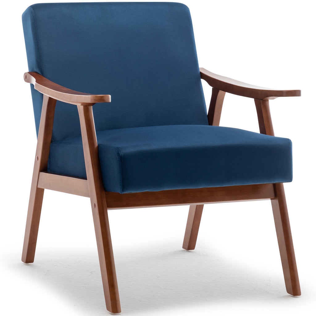 Mid-Century Modern Chair, Living Room Chair with Solid Wood Frame, Accent Chair Extra-Thick Backrest, Wingback Chair for Bedroom, Reading Room, Living Room, Lounge Chair Indoor