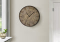 Clocks, 20' Round, Wall Clock, Brown, Transitional