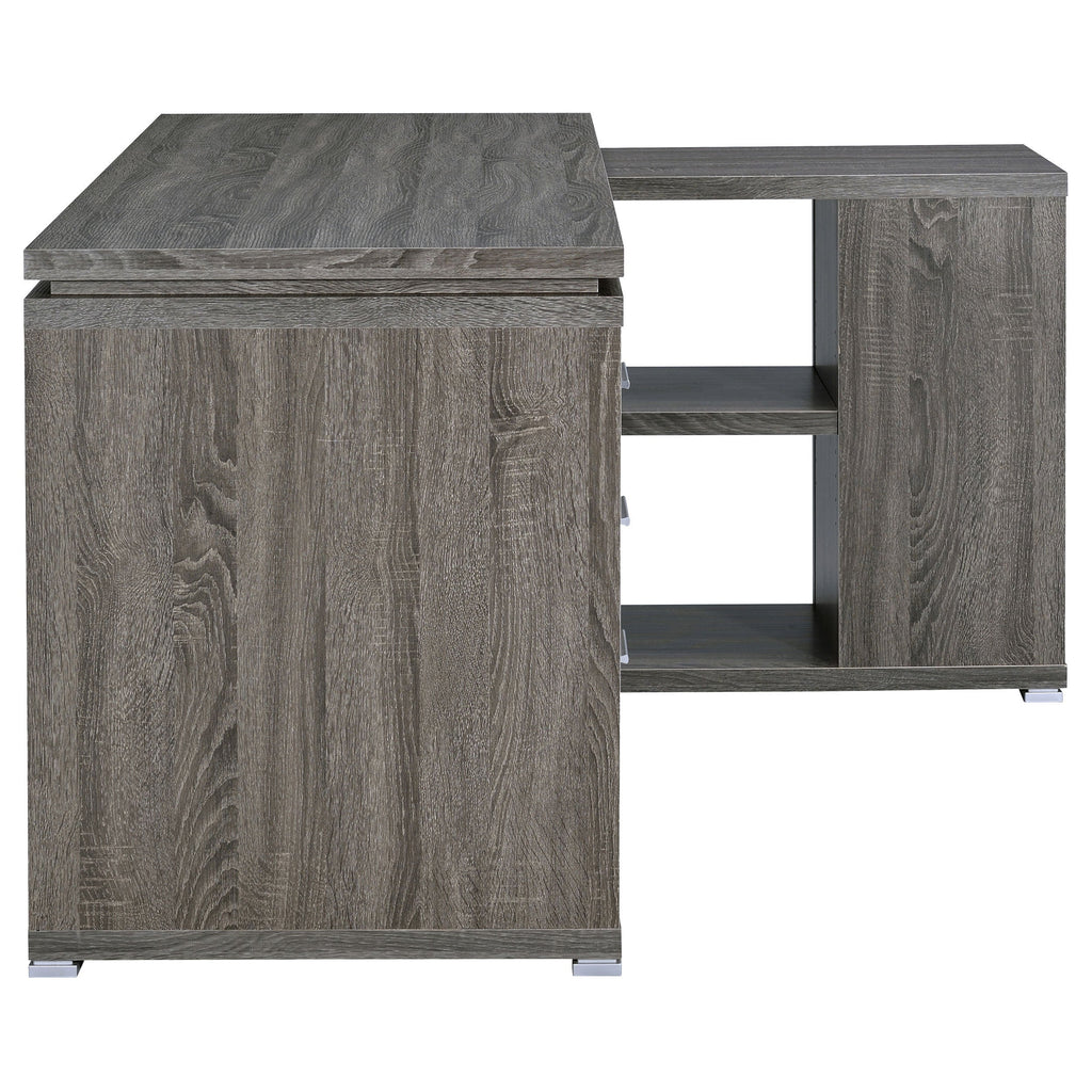 Tona Weathered Grey 3-Drawer L-shape Desk