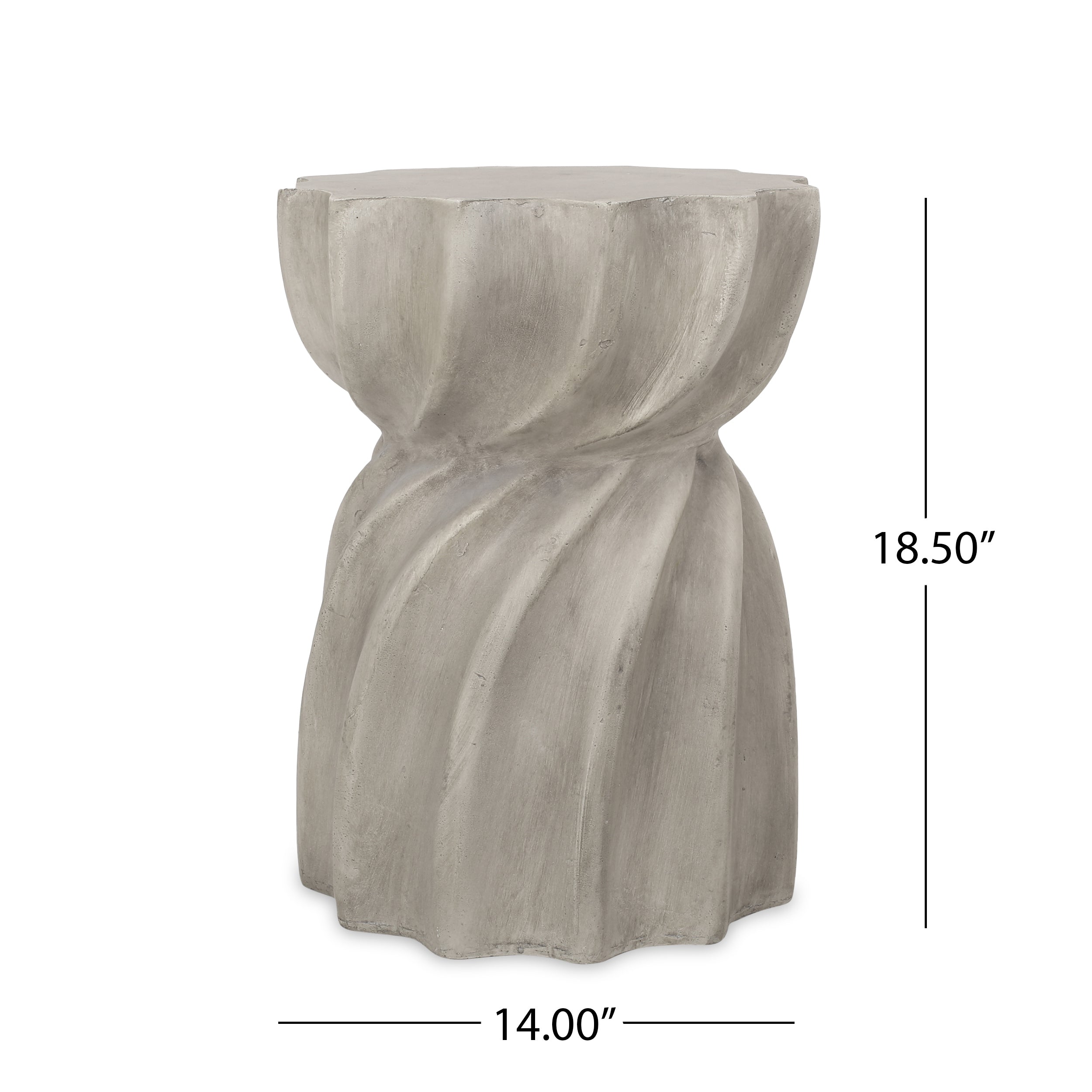 Modern CANIS Side Table Outdoor Use Grey Magnesium Oxide 14 x 14 x 18.5 inches