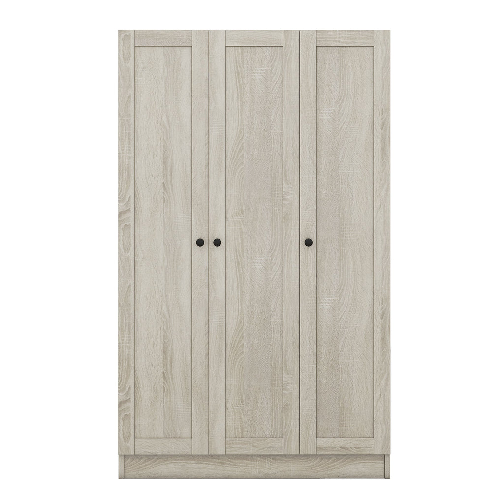 3-Door Shutter Wardrobe with shelves, Gray