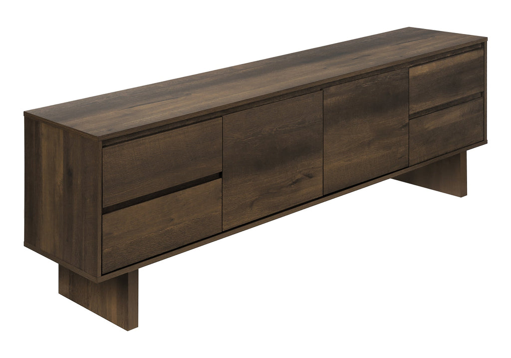Tv Stand, 72 Inch, Console, Media Entertainment Center, Storage Drawers, Storage Cabinet, Brown Laminate, Transitional