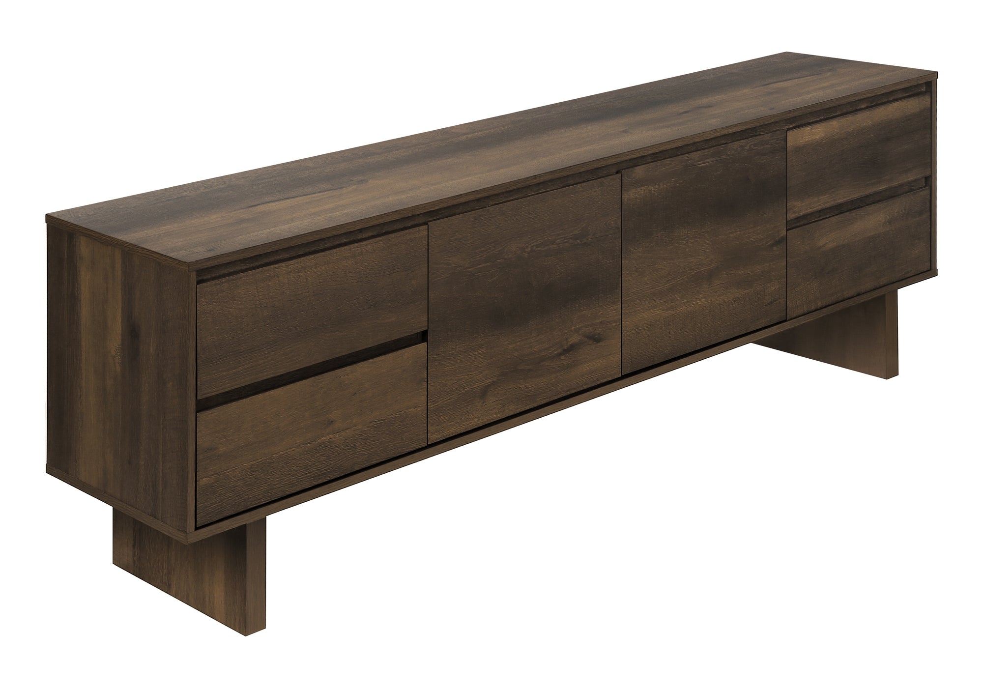 Tv Stand, 72 Inch, Console, Media Entertainment Center, Storage Drawers, Storage Cabinet, Brown Laminate, Transitional