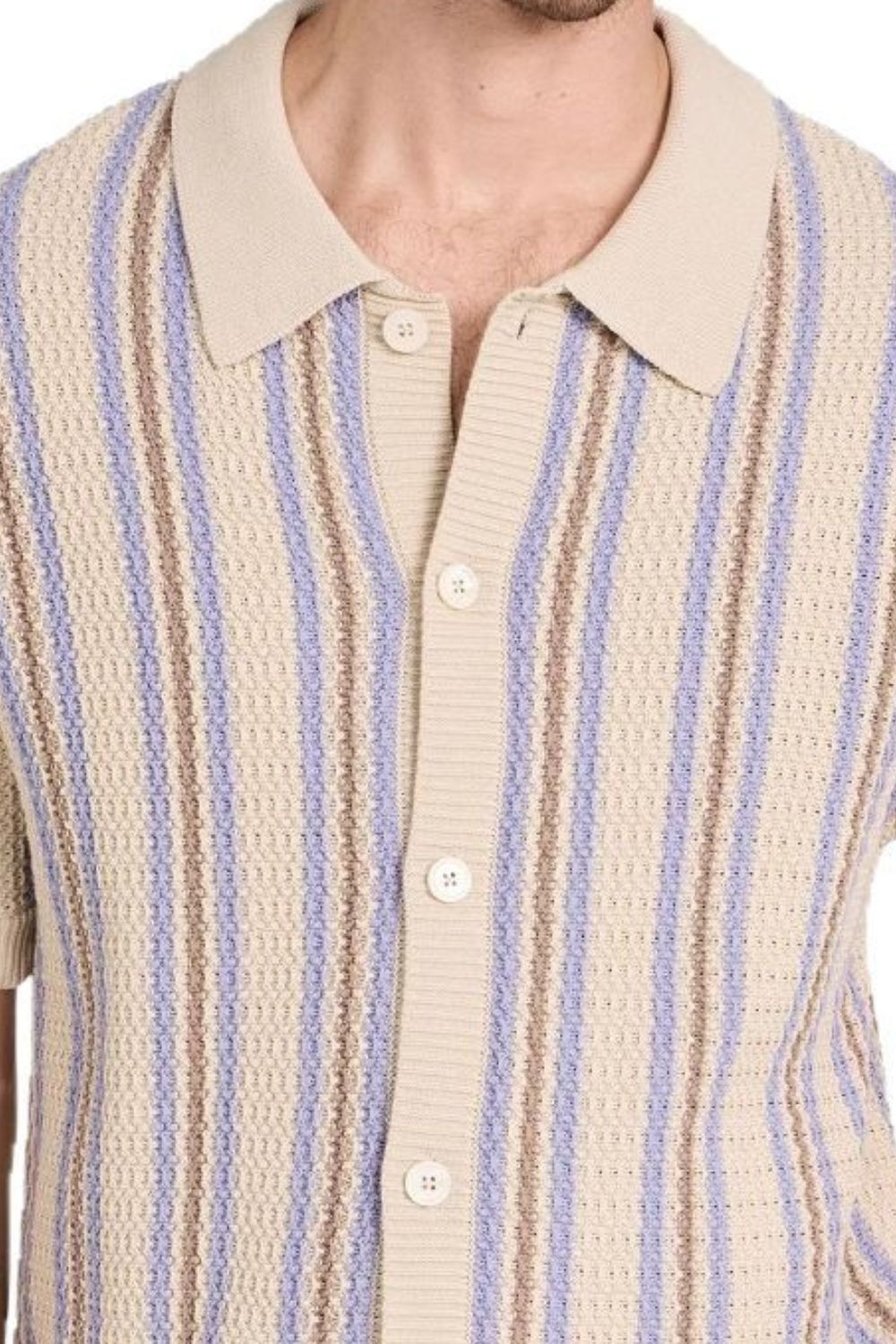 Striped Button Down Short Sleeve Shirt
